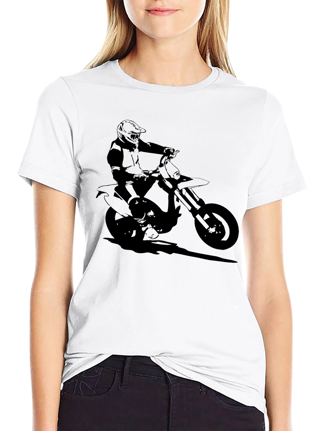 Black Motorcycle Rider Graphic Tee