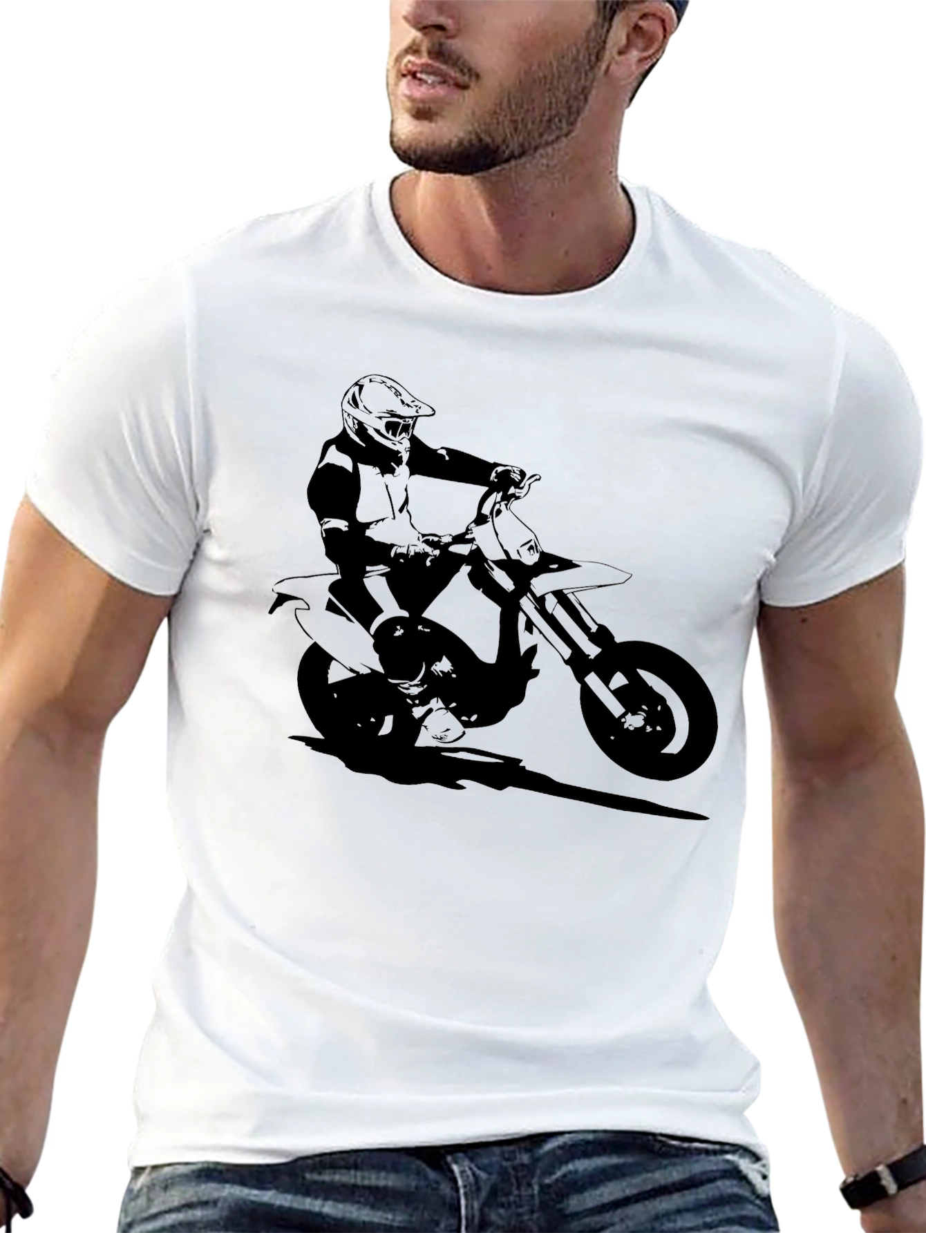 Black Motorcycle Rider Graphic Tee