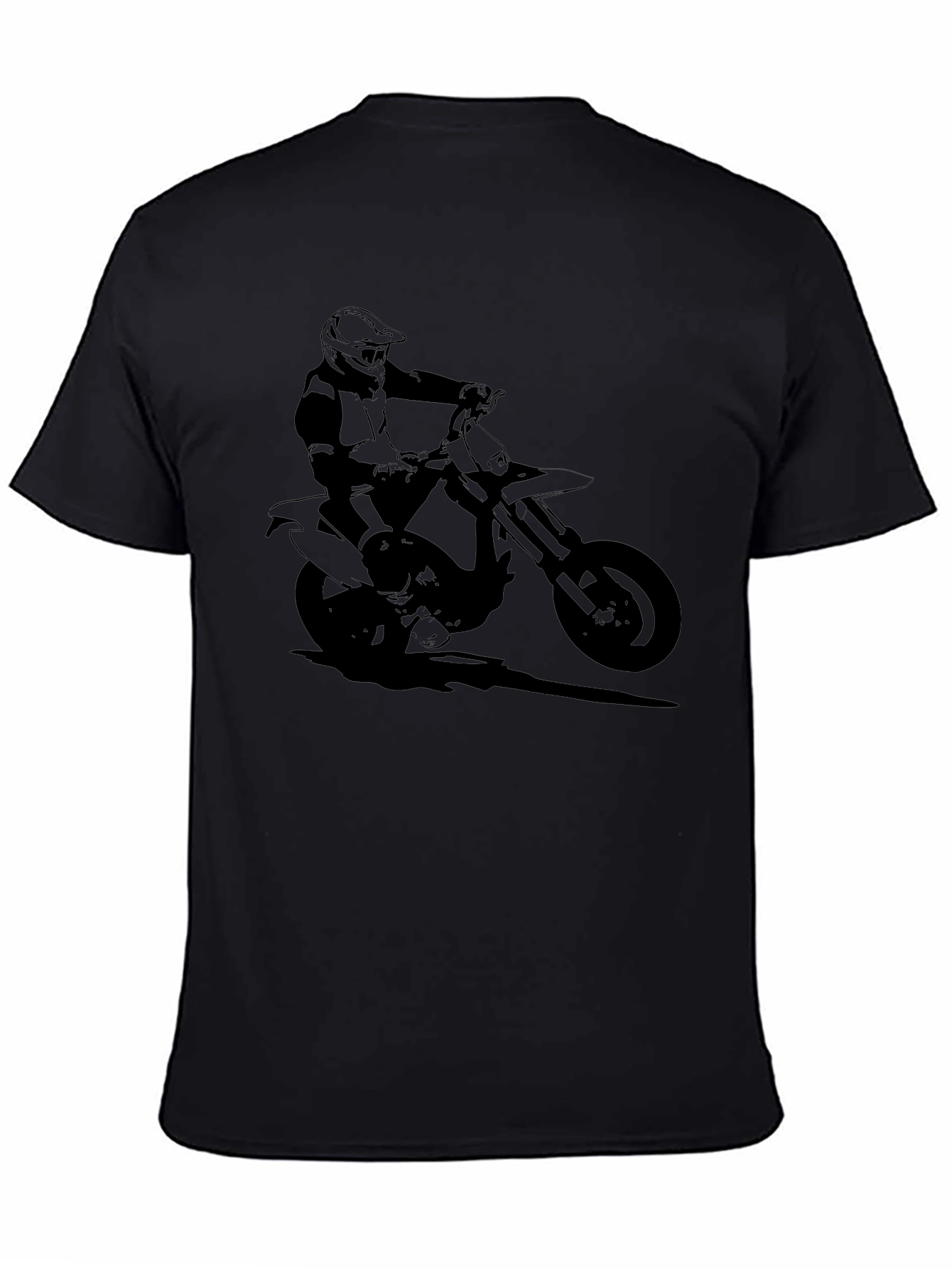 Black Motorcycle Rider Graphic Tee