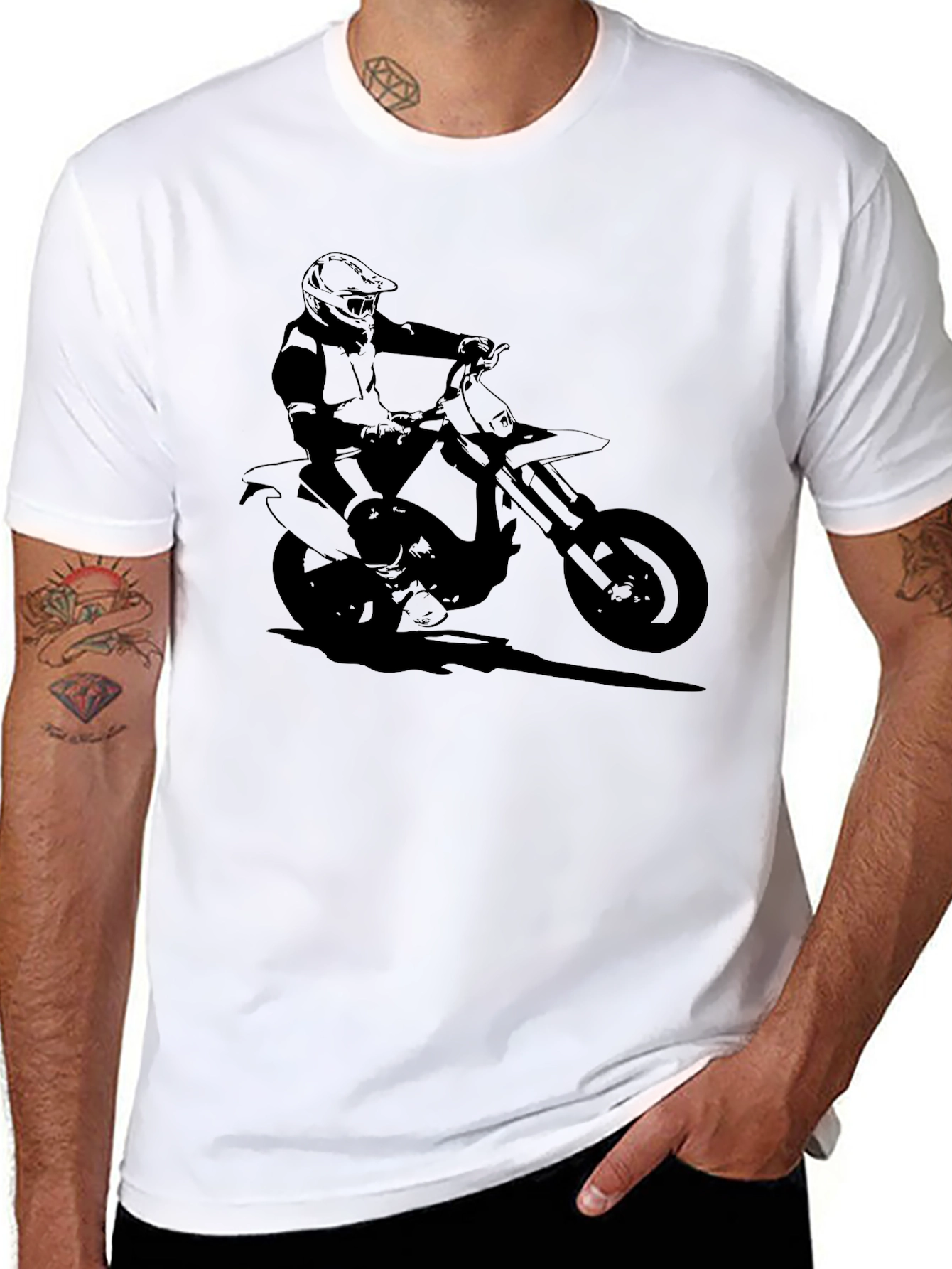 Black Motorcycle Rider Graphic Tee