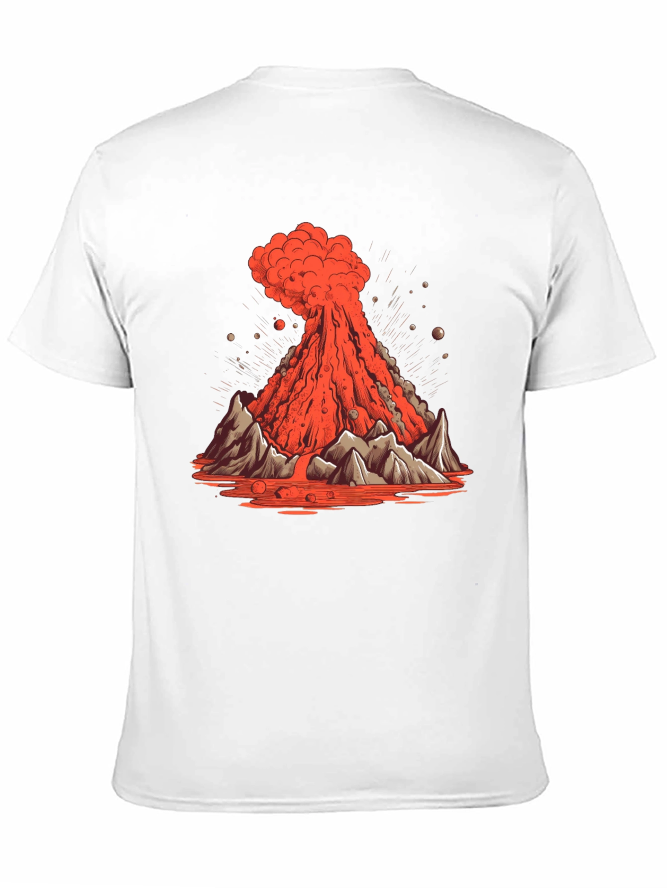 Volcano Eruption Graphic Tee - Lava Mountain Design