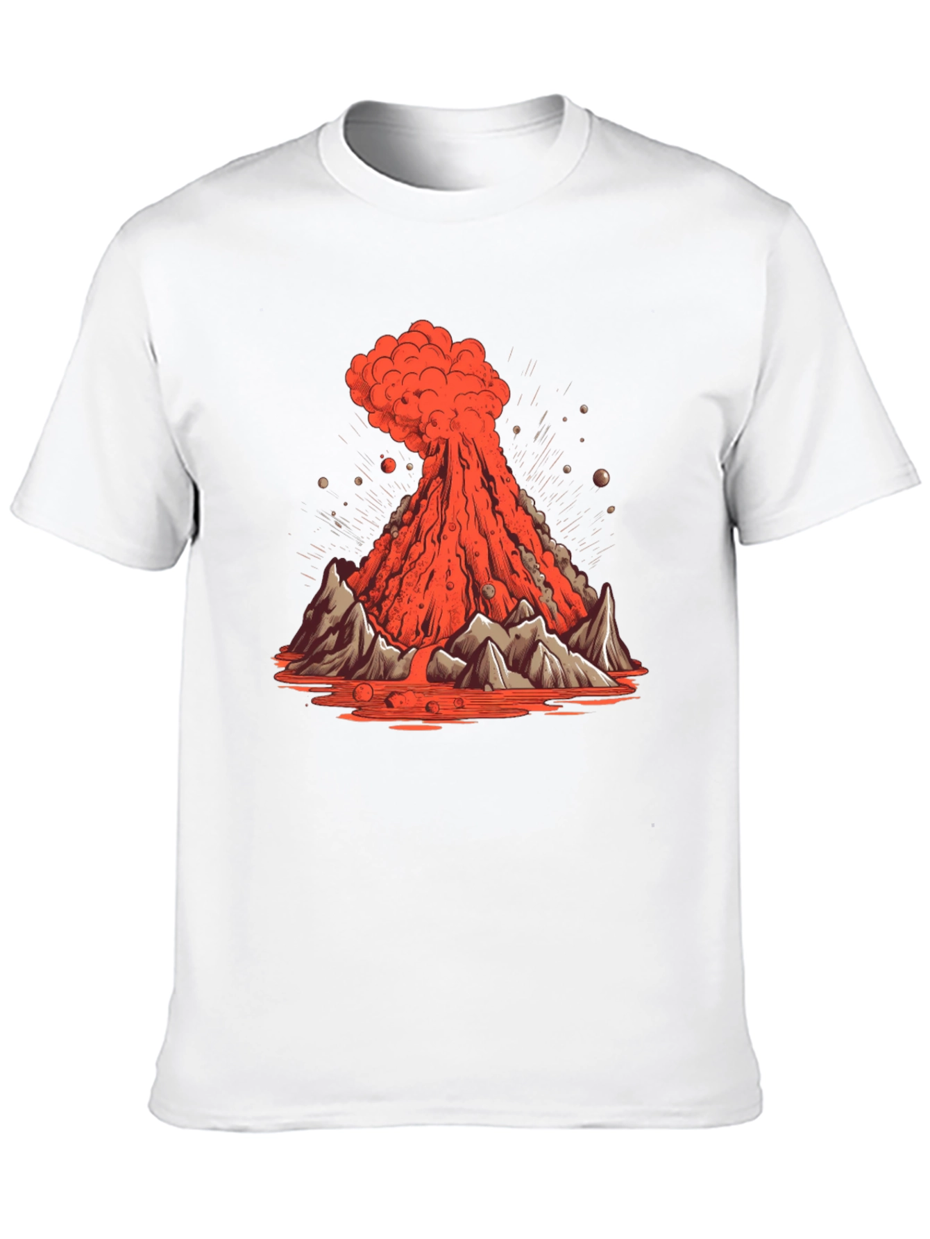 Volcano Eruption Graphic Tee - Lava Mountain Design