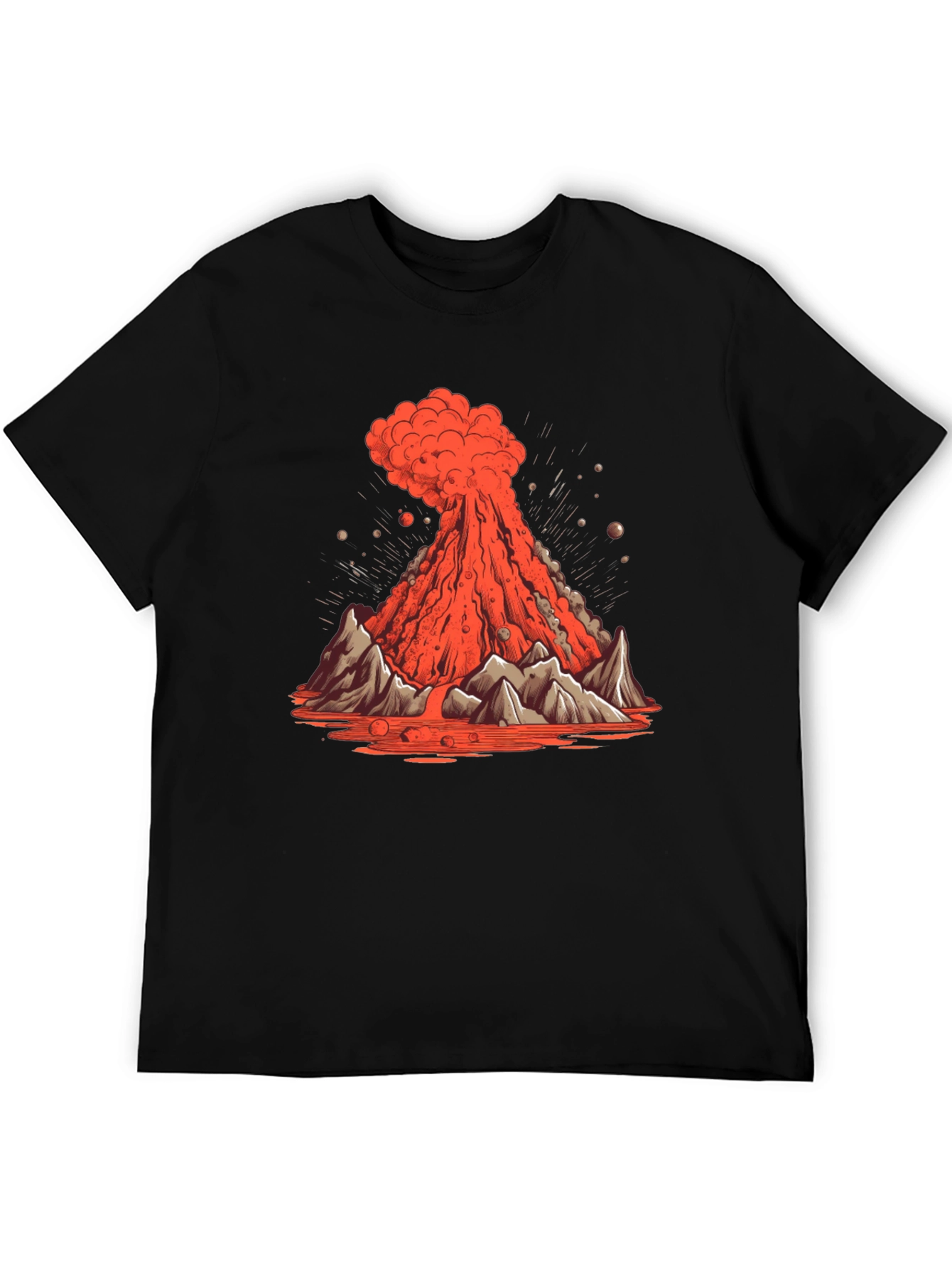 Volcano Eruption Graphic Tee - Lava Mountain Design