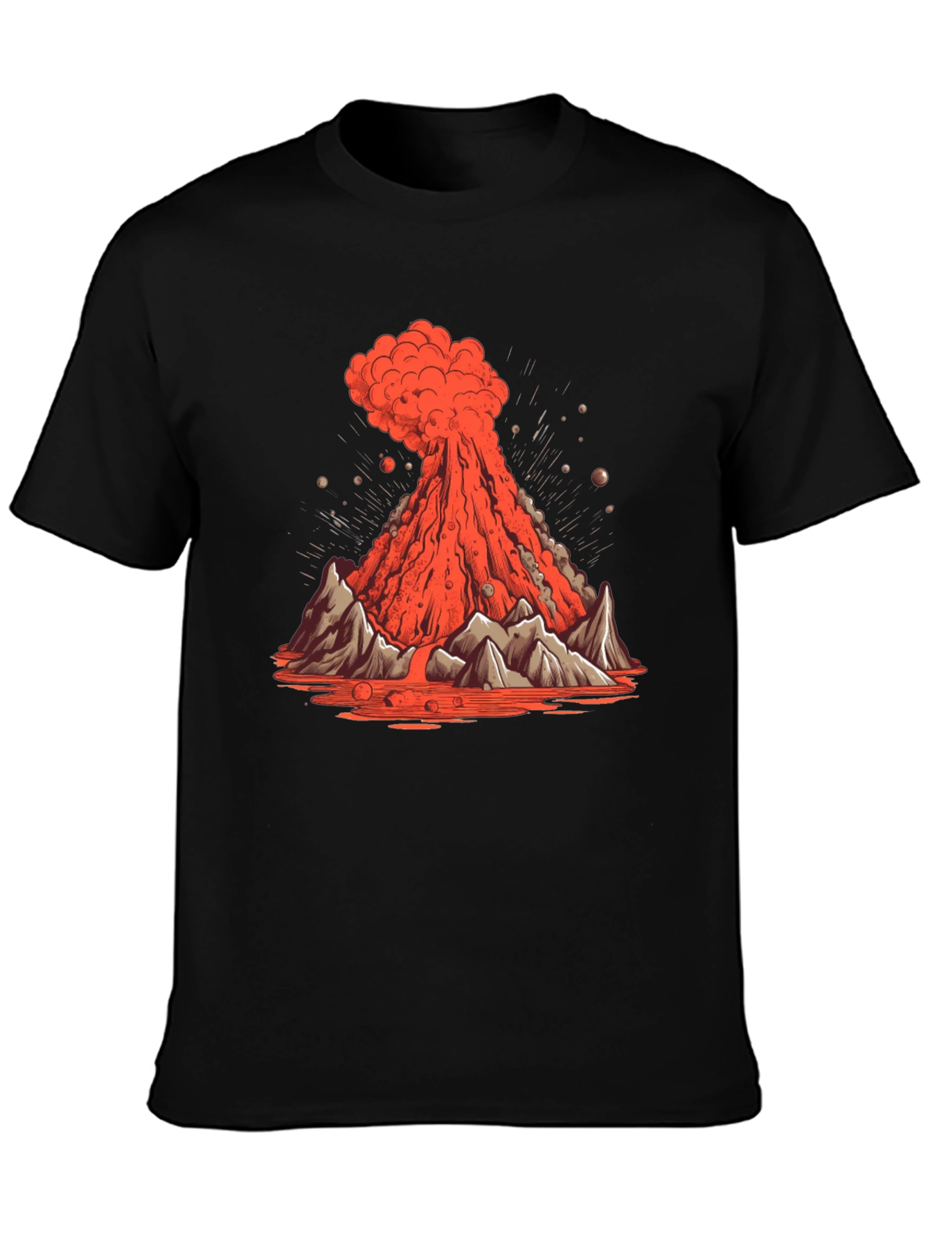 Volcano Eruption Graphic Tee - Lava Mountain Design