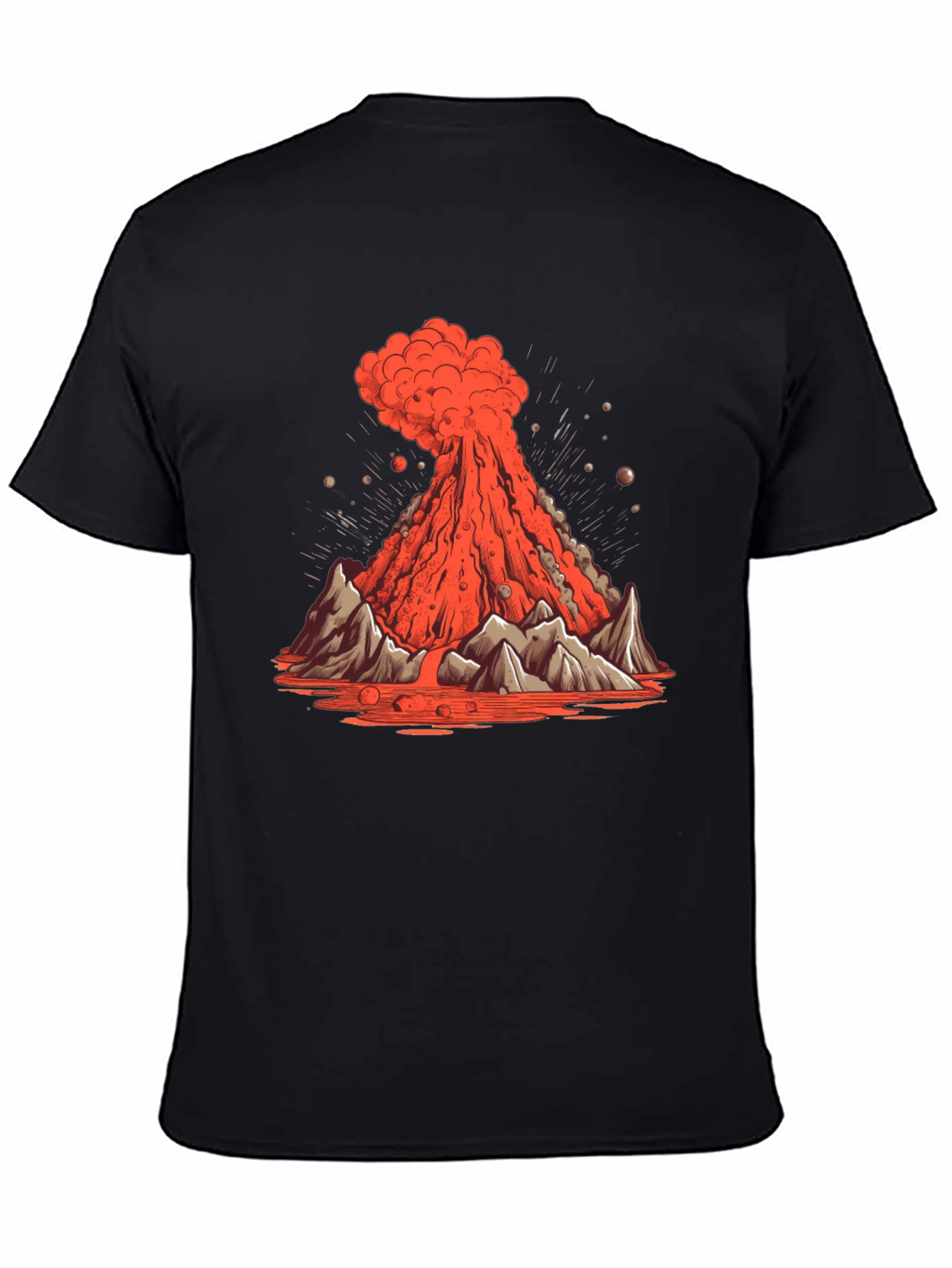 Volcano Eruption Graphic Tee - Lava Mountain Design