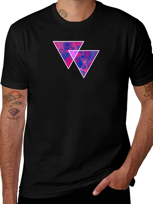Abstract Triangle Graphic Tee - Black