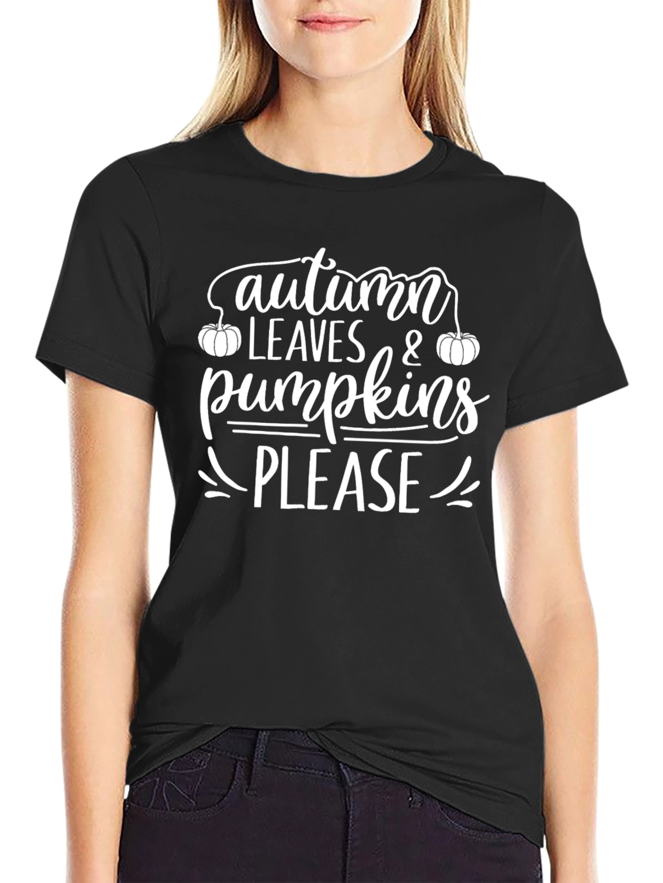 Autumn Leaves & Pumpkins Please T-Shirt