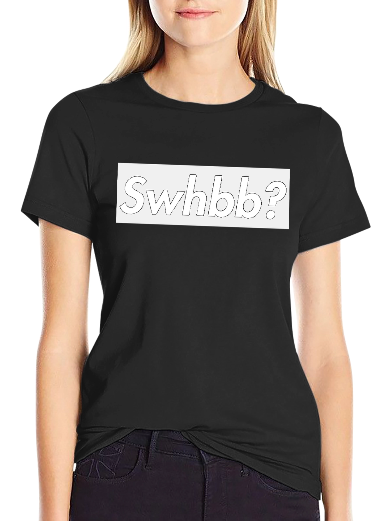 Swhbb? Graphic Print Black T-Shirt for Men