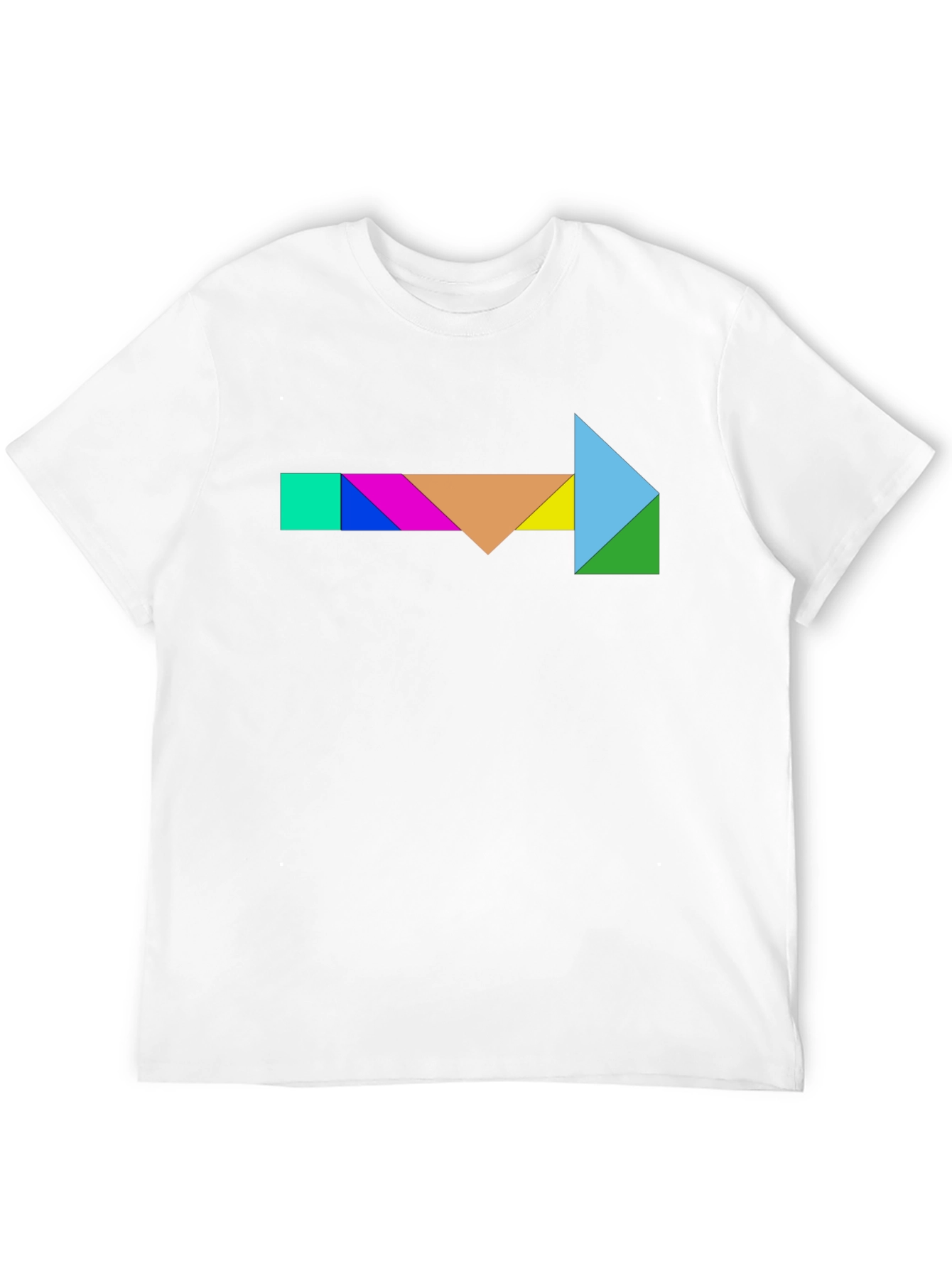 Geometric Tangram Arrow T-Shirt - Unique Design