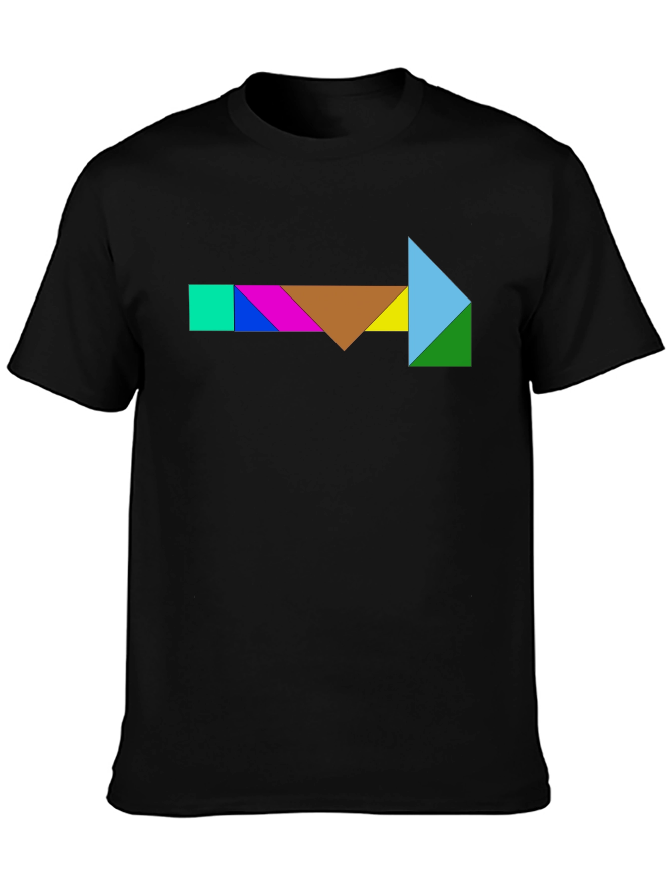 Geometric Tangram Arrow T-Shirt - Unique Design
