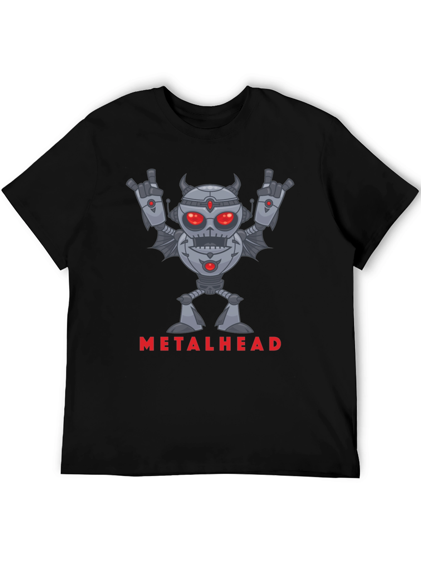 Metalhead Robot Graphic Black T-Shirt