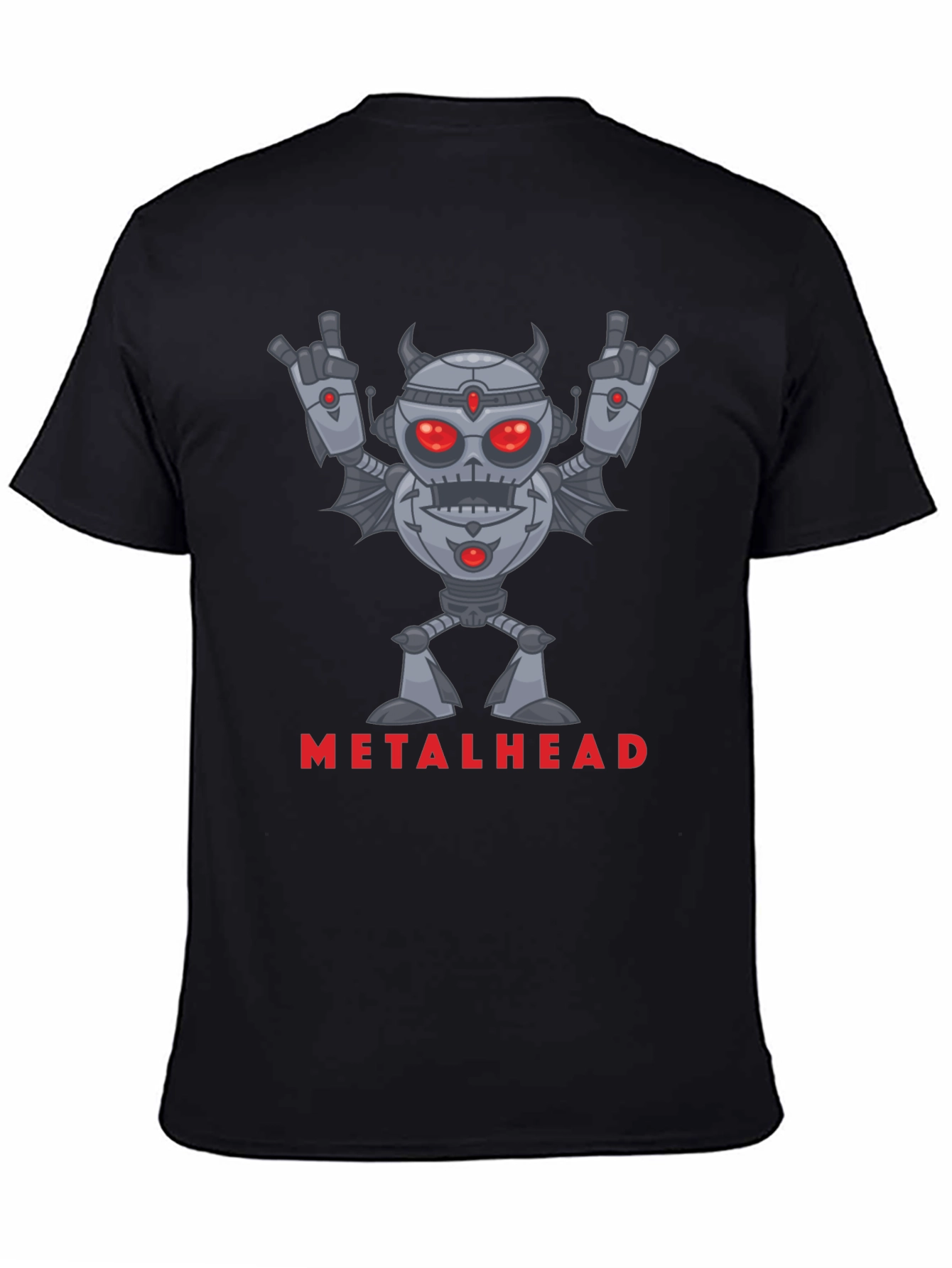 Metalhead Robot Graphic Black T-Shirt