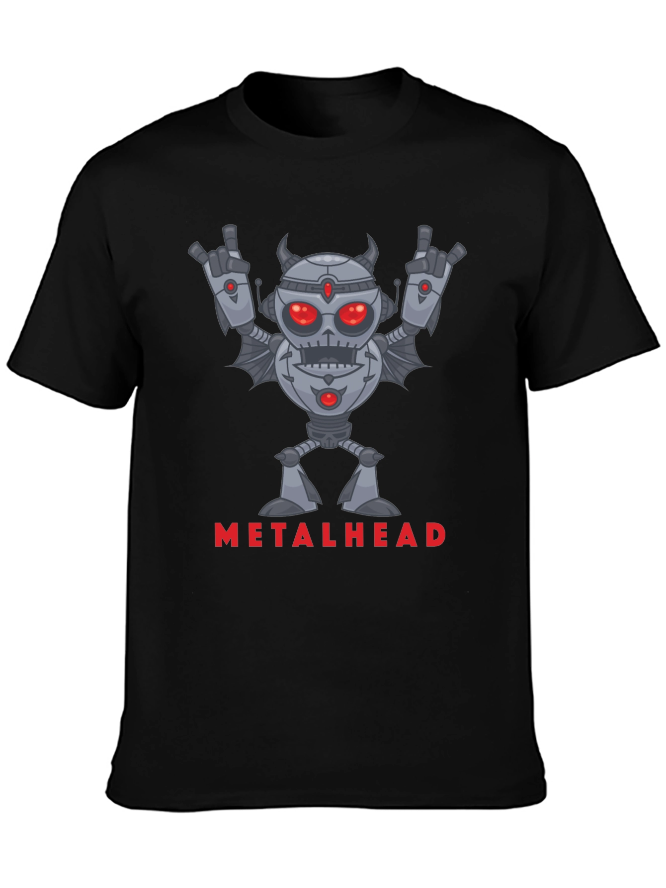 Metalhead Robot Graphic Black T-Shirt