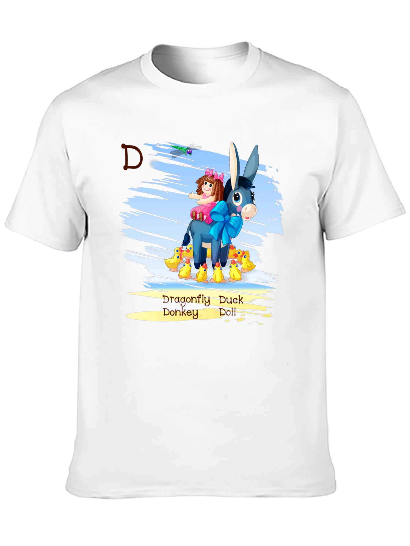 Cartoon Donkey & Ducks Graphic T-Shirt