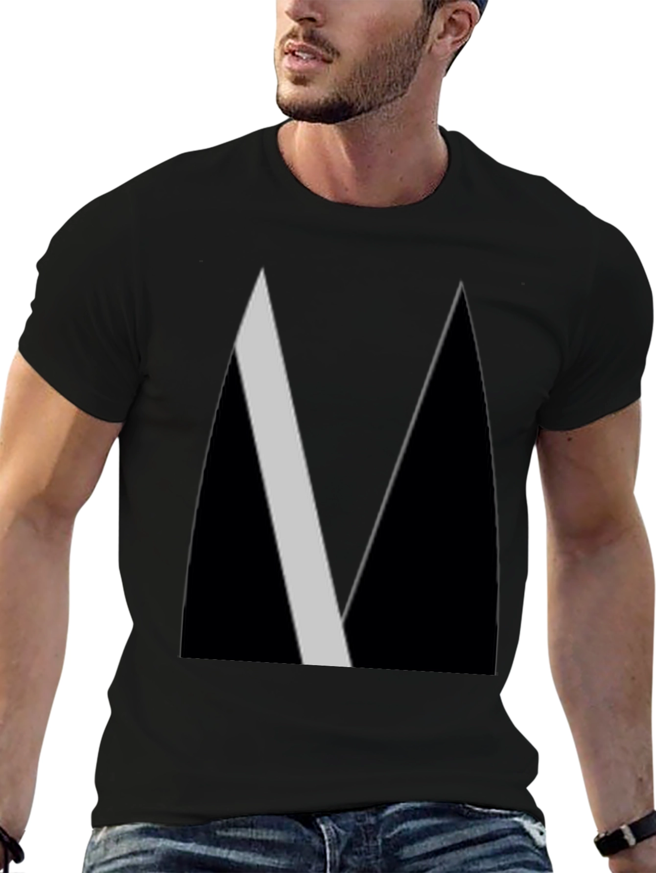 Abstract Black Geometric Tee