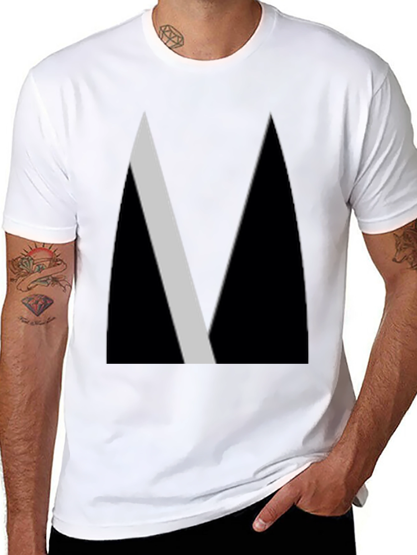 Abstract Black Geometric Tee