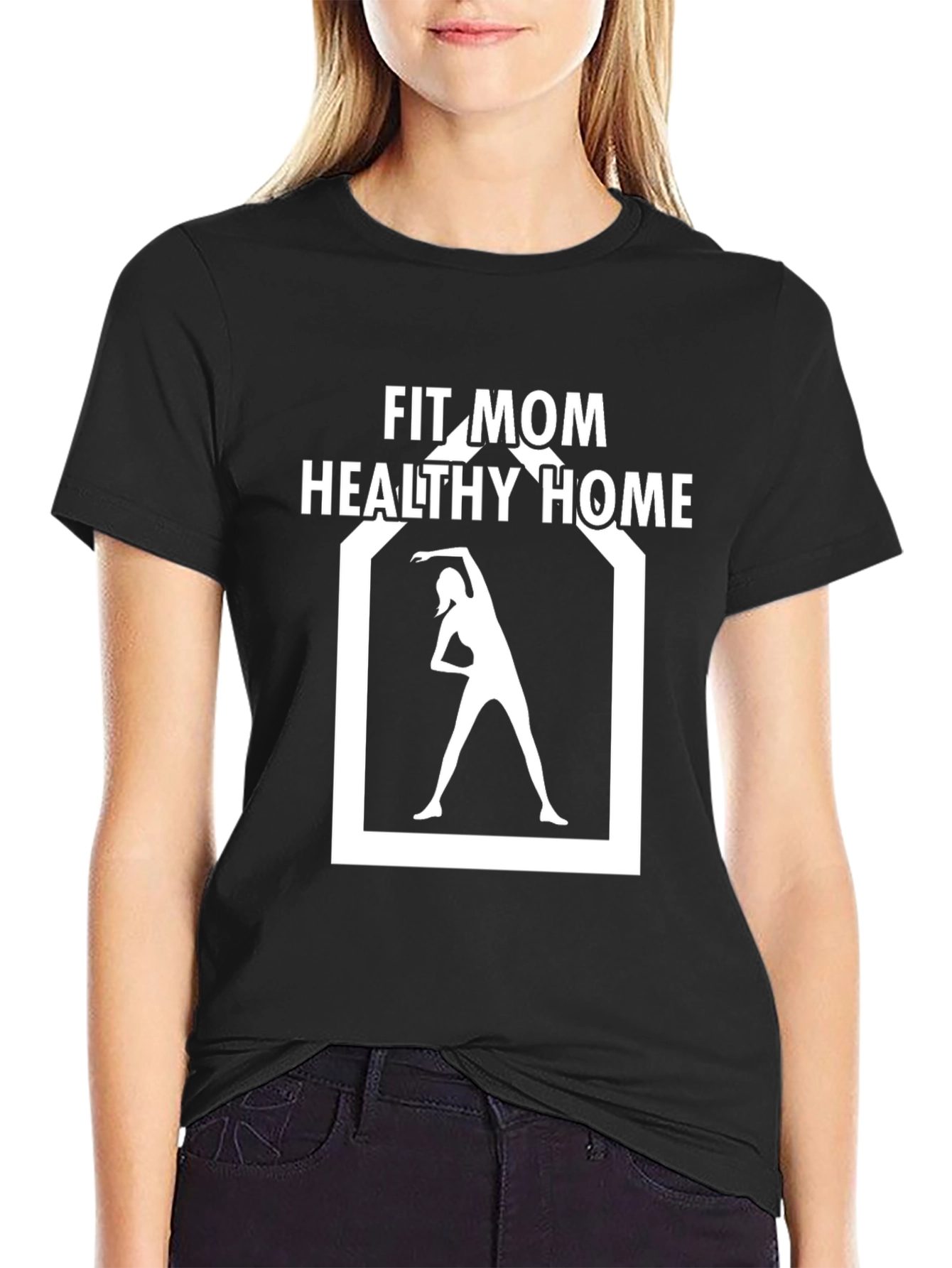 Fit Mom Healthy Home Black T-Shirt