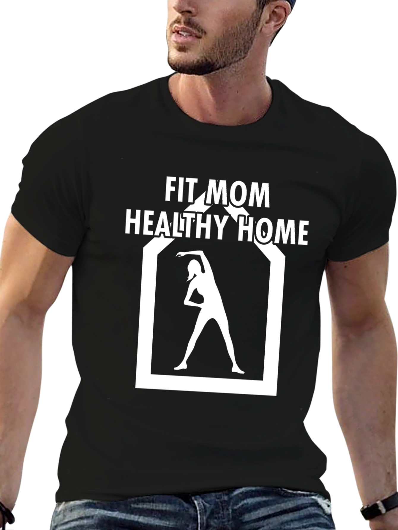 Fit Mom Healthy Home Black T-Shirt