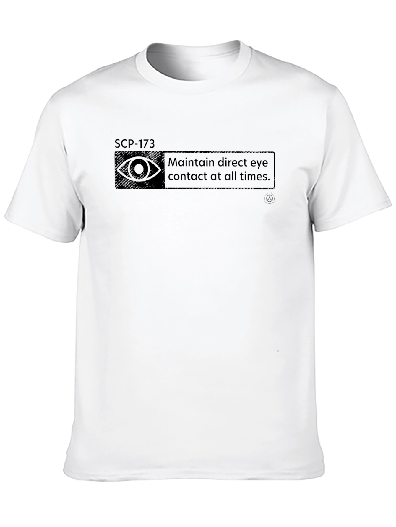 SCP-173 Eye Contact Warning T-Shirt - Foundation Containment Apparel
