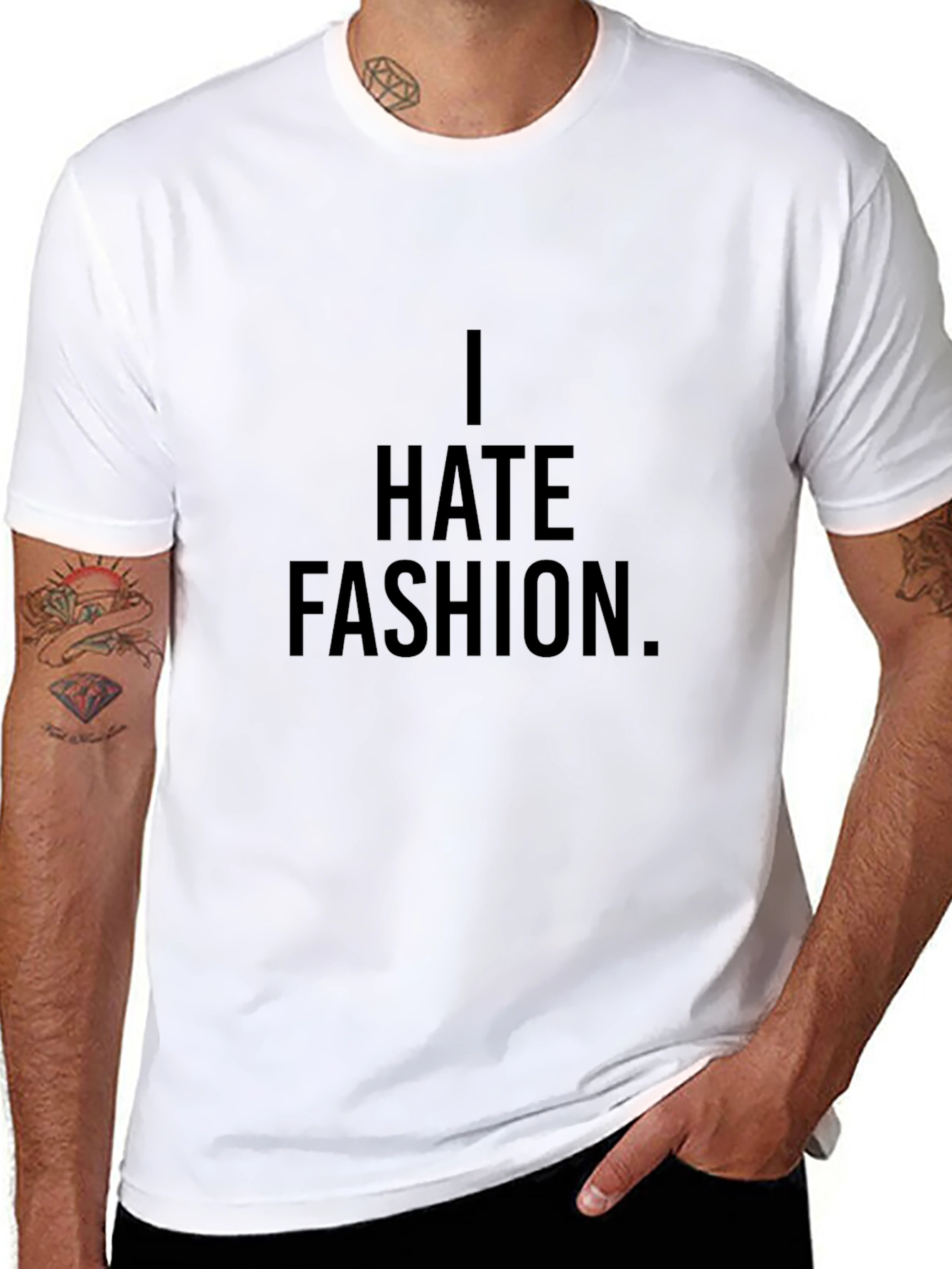 I Hate Fashion T-Shirt - Black Cotton Graphic Tee