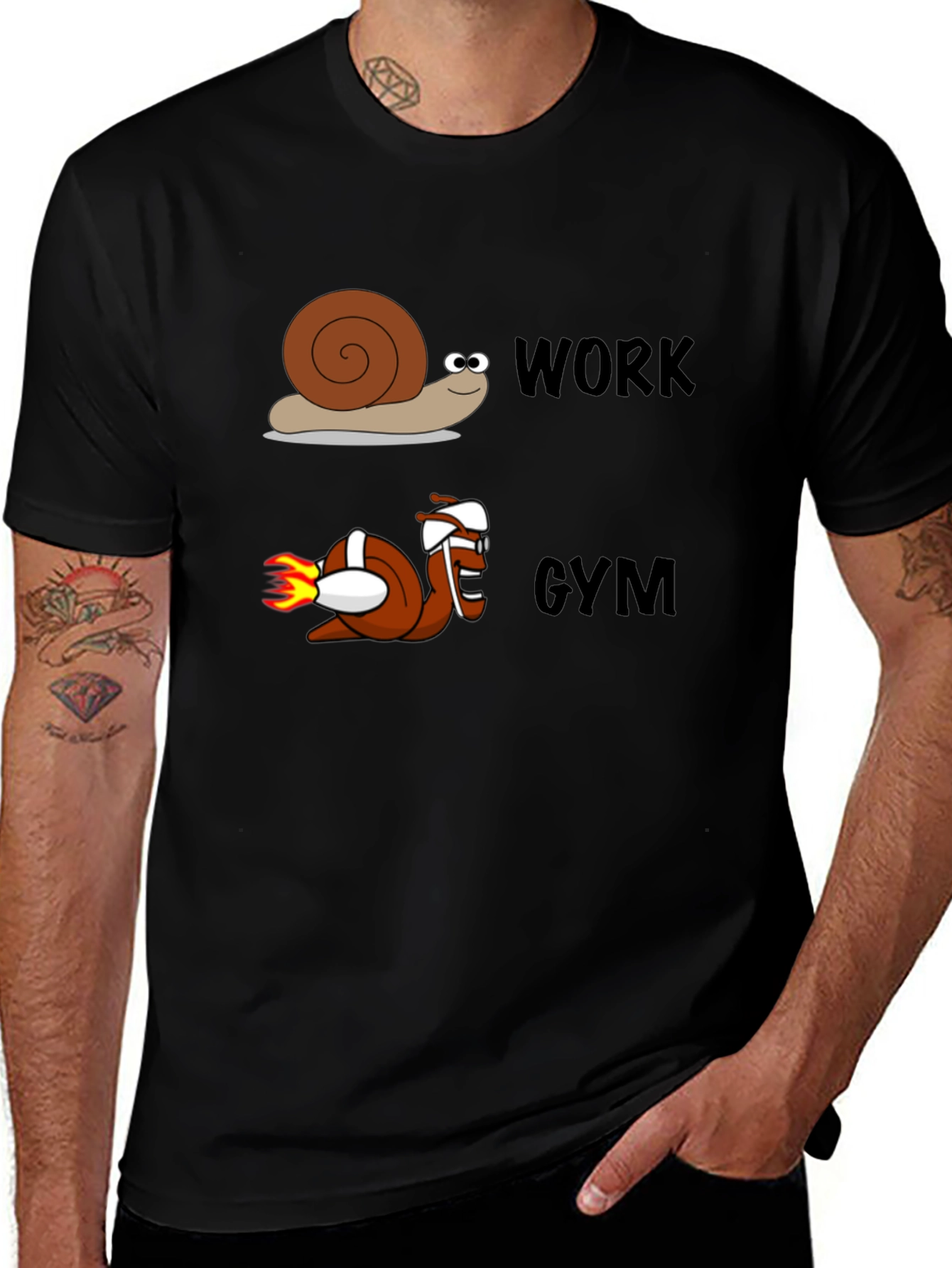 Work Gym Snail Tee Funny Workout Shirt