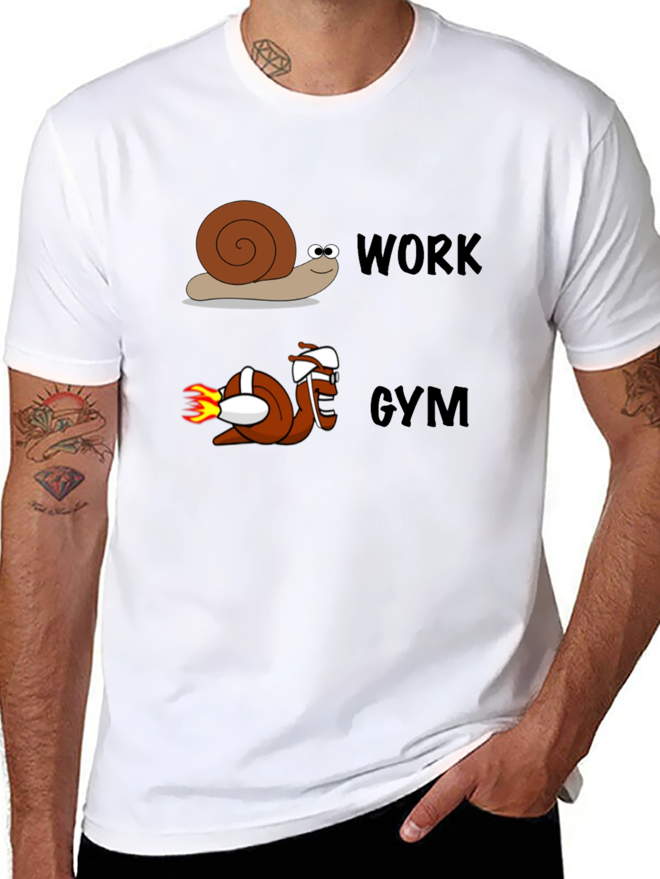 Work Gym Snail Tee Funny Workout Shirt