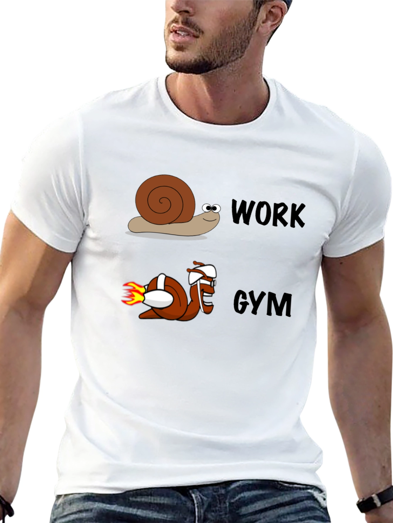 Work Gym Snail Tee Funny Workout Shirt
