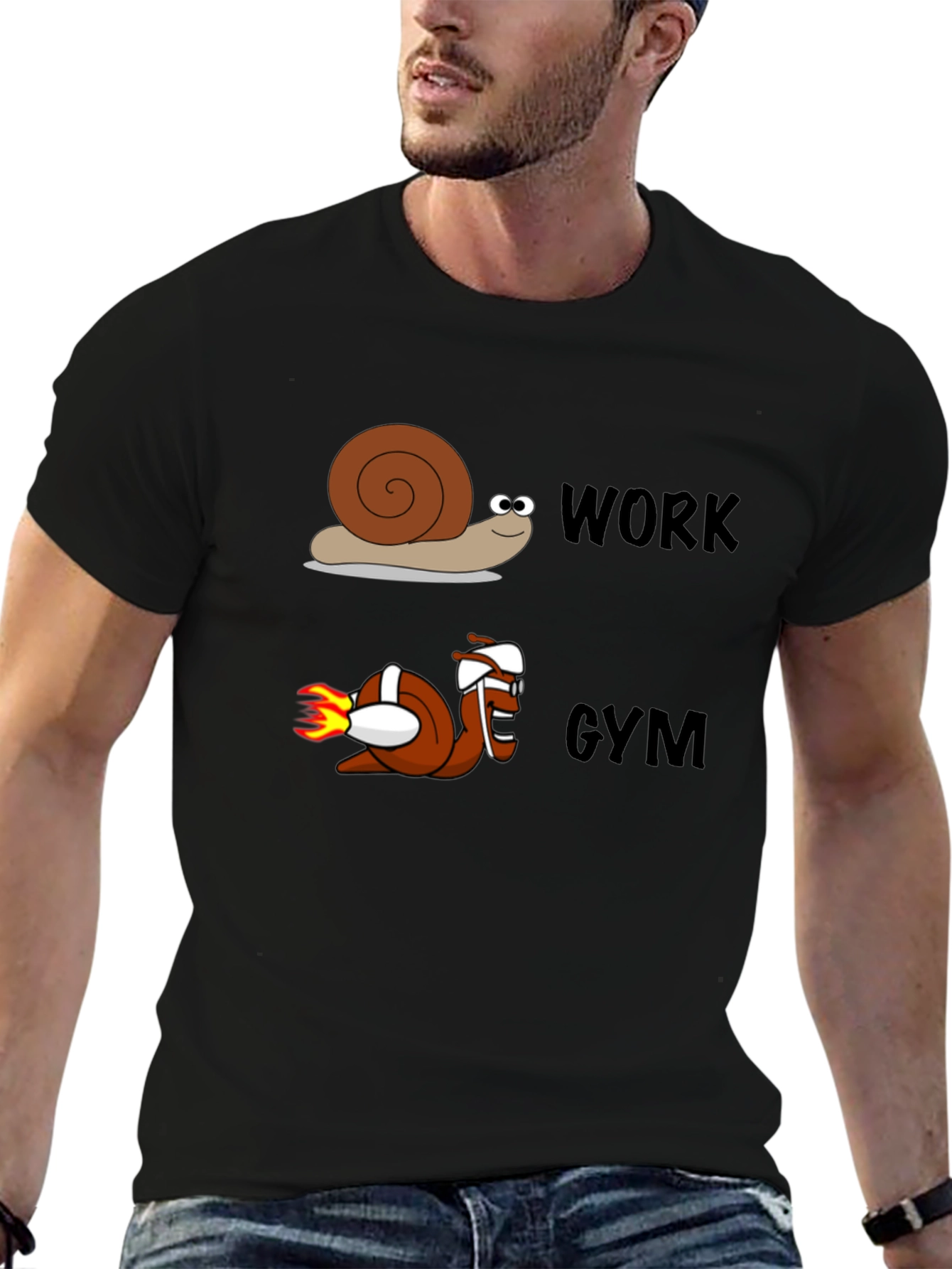 Work Gym Snail Tee Funny Workout Shirt