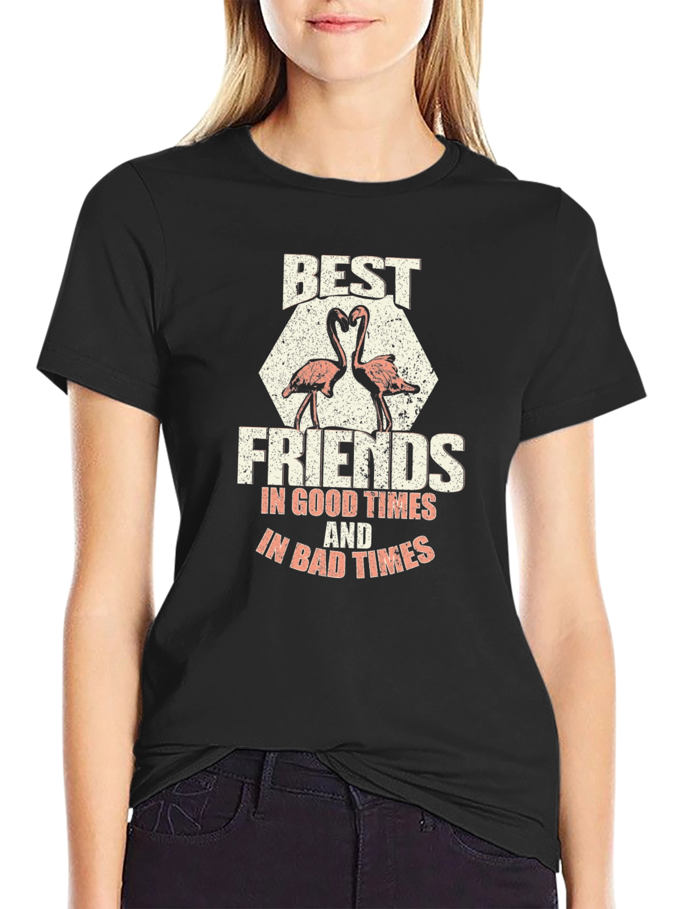Best Friends Flamingo Graphic T-Shirt