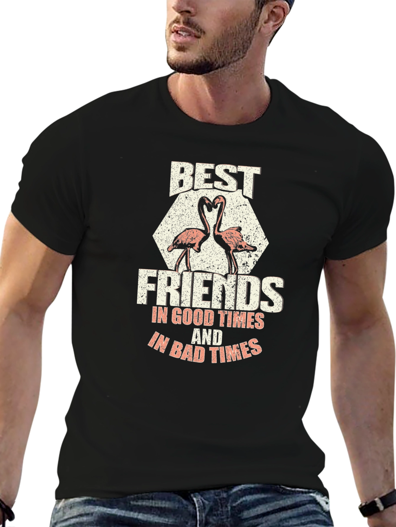 Best Friends Flamingo Graphic T-Shirt