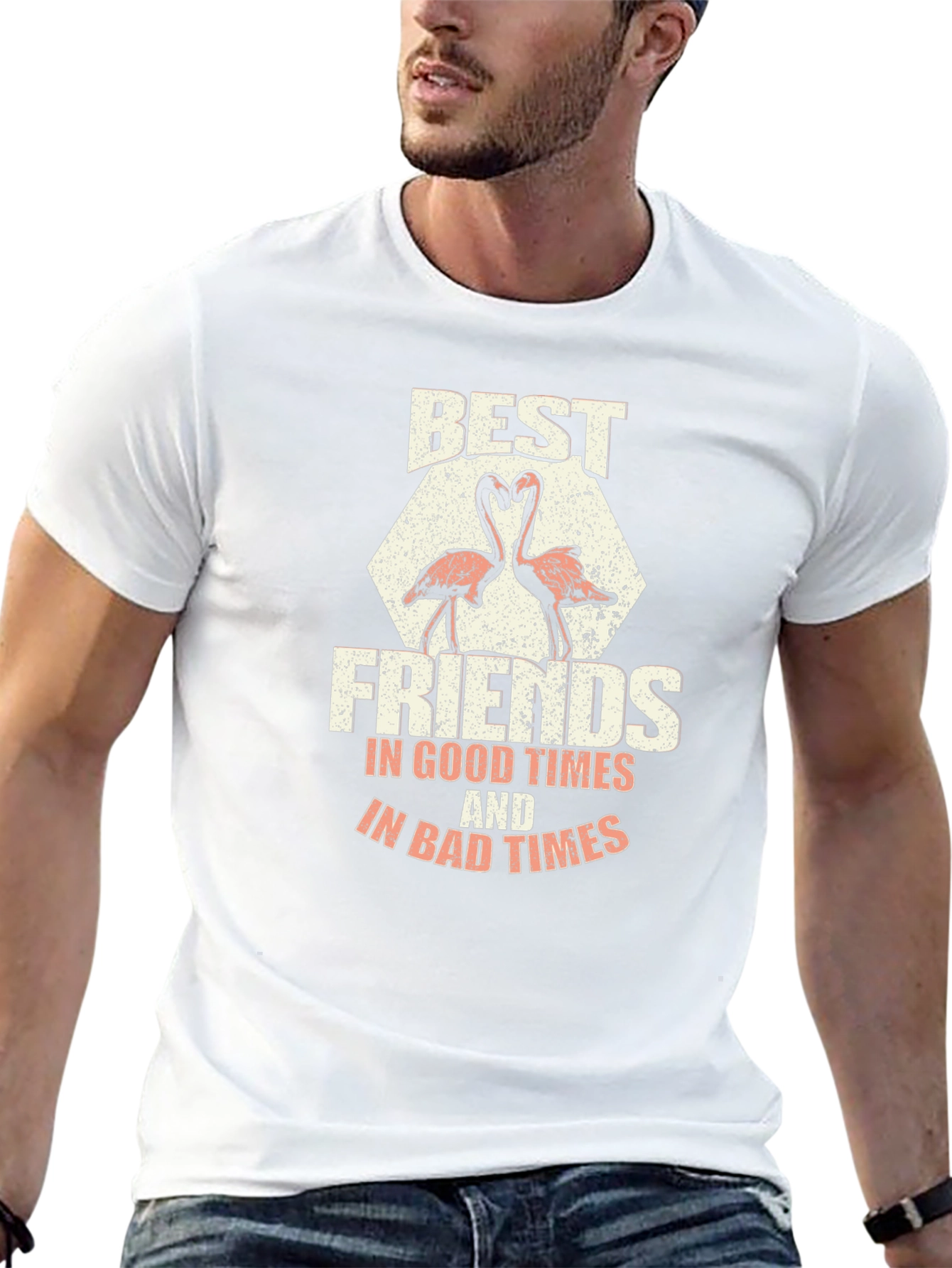 Best Friends Flamingo Graphic T-Shirt