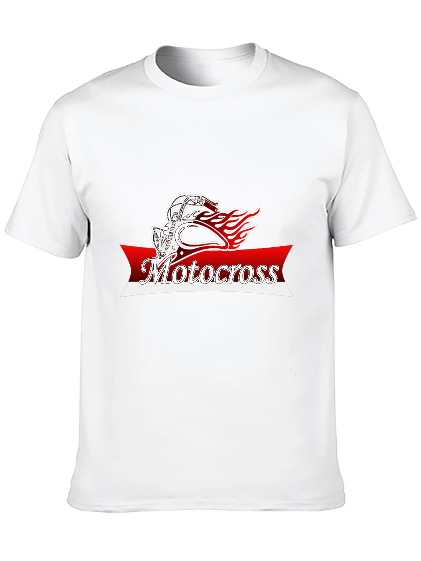 Motocross Helmet Flames Graphic T-Shirt - Black