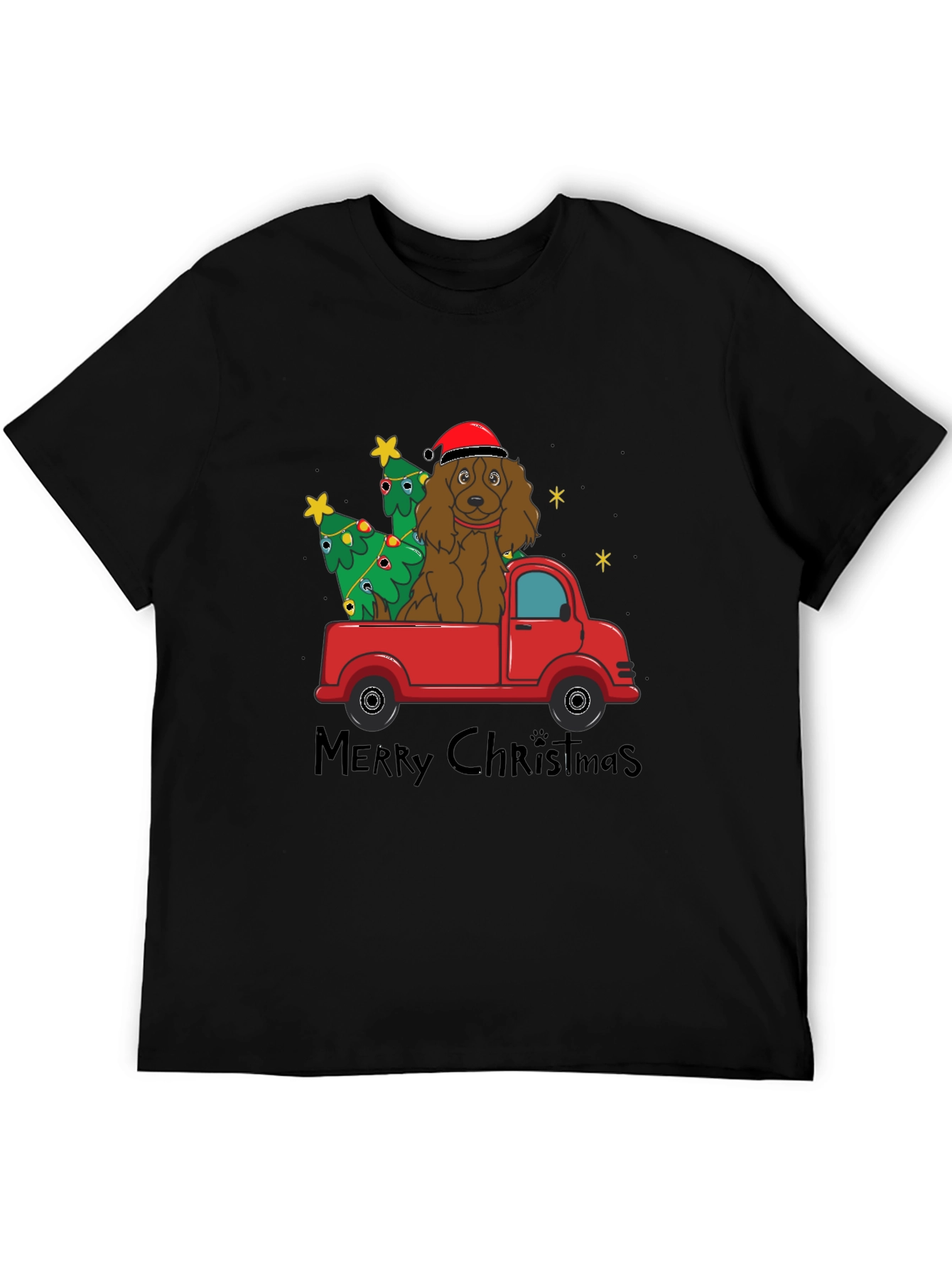 Festive Dog Christmas Truck T-Shirt