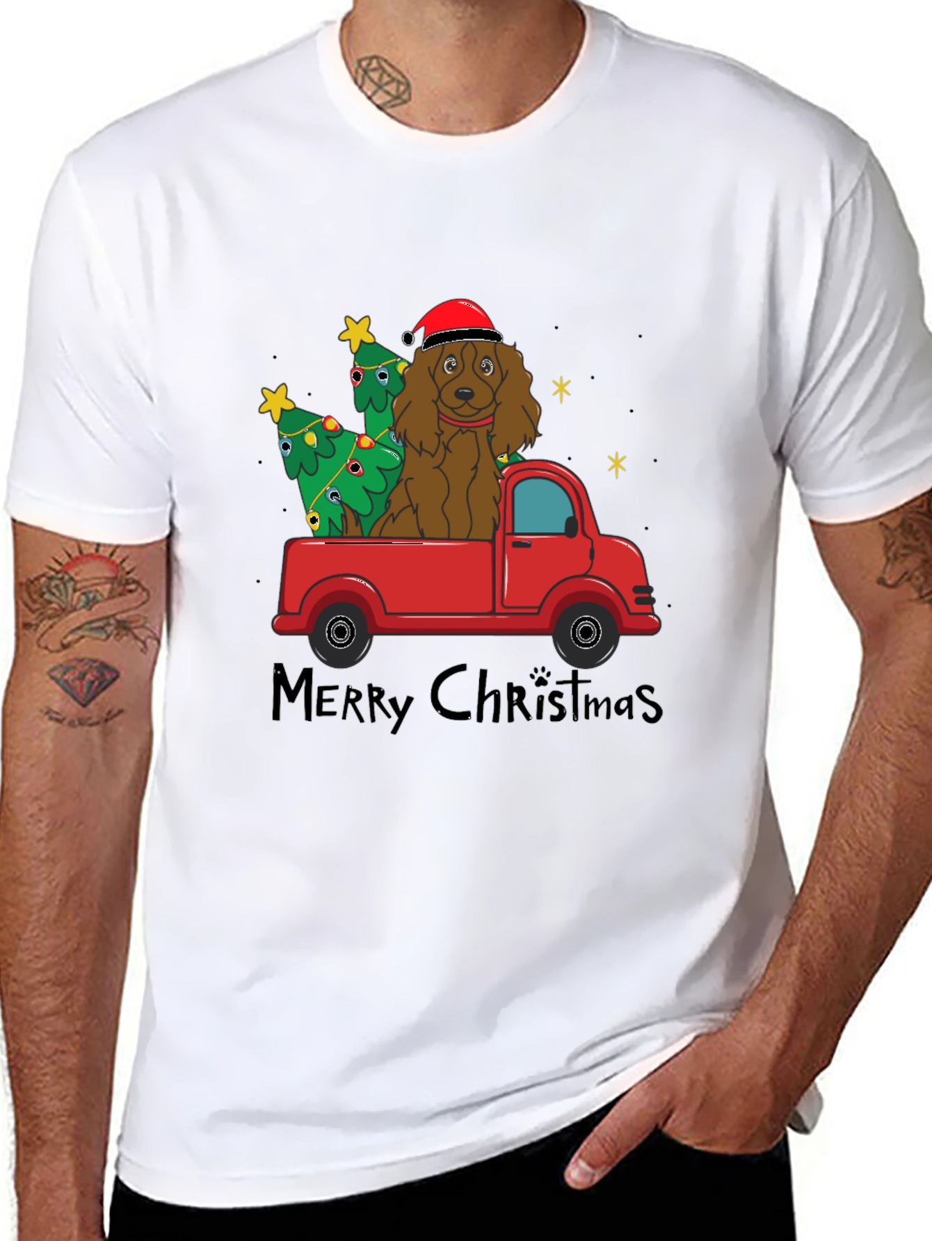 Festive Dog Christmas Truck T-Shirt