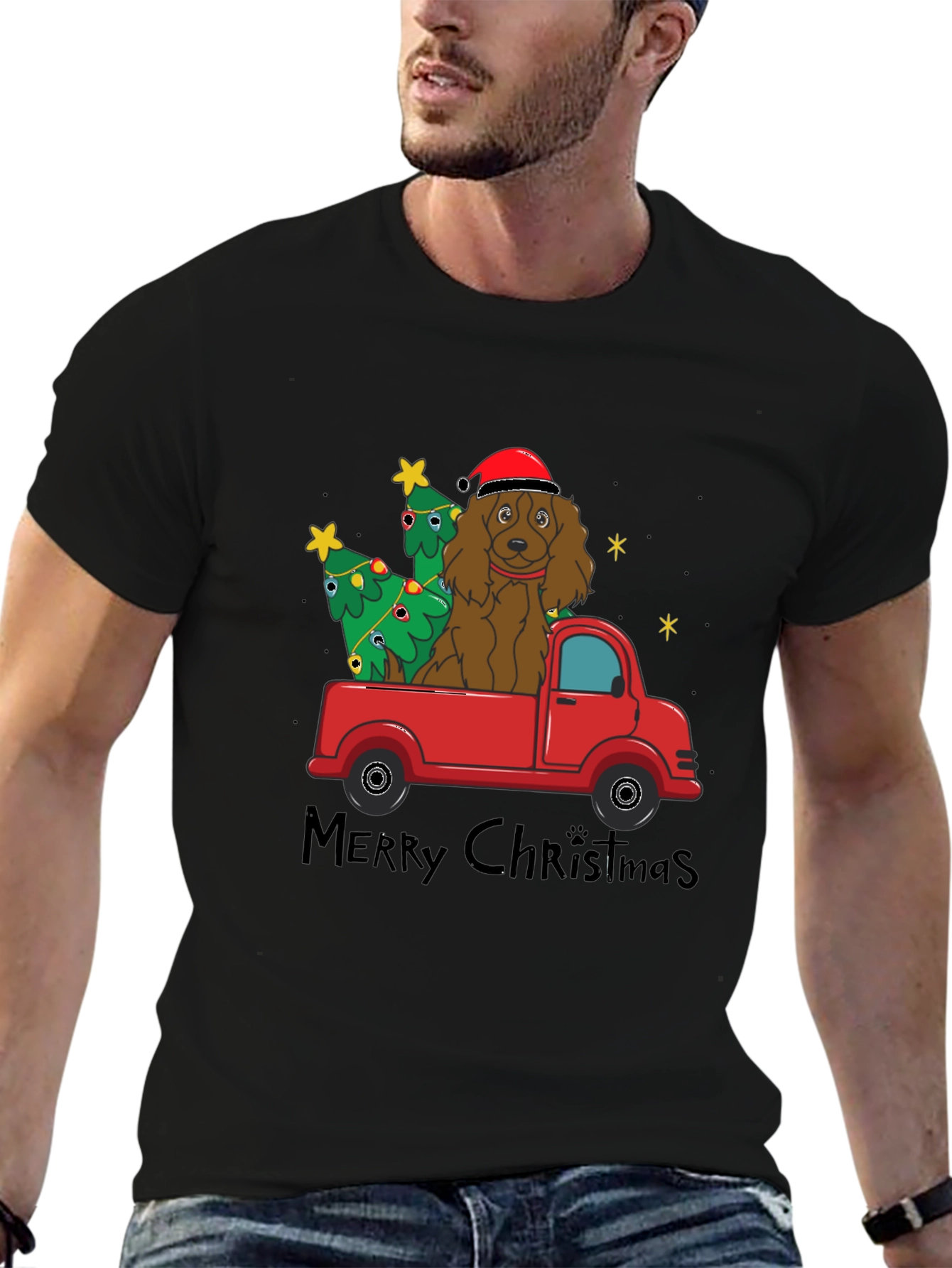 Festive Dog Christmas Truck T-Shirt