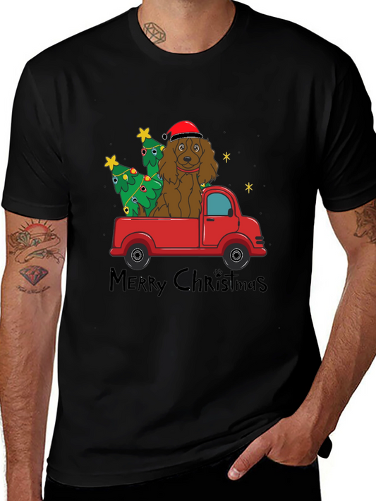 Festive Dog Christmas Truck T-Shirt