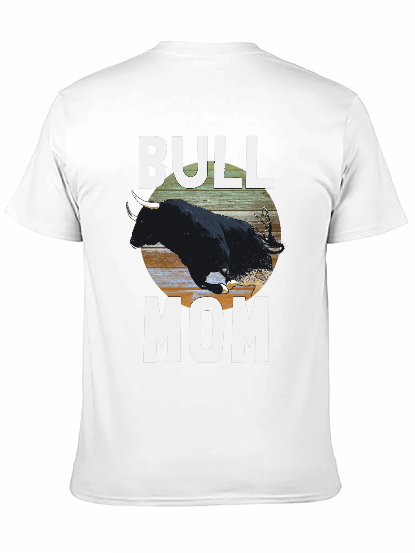 Bull Mom Graphic Tee - Black Crew Neck T-Shirt