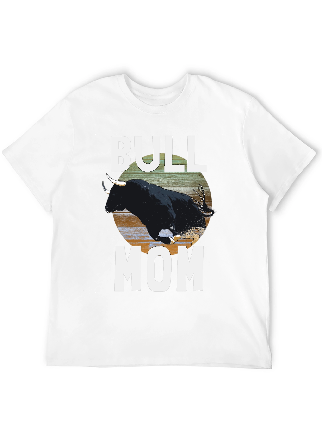 Bull Mom Graphic Tee - Black Crew Neck T-Shirt