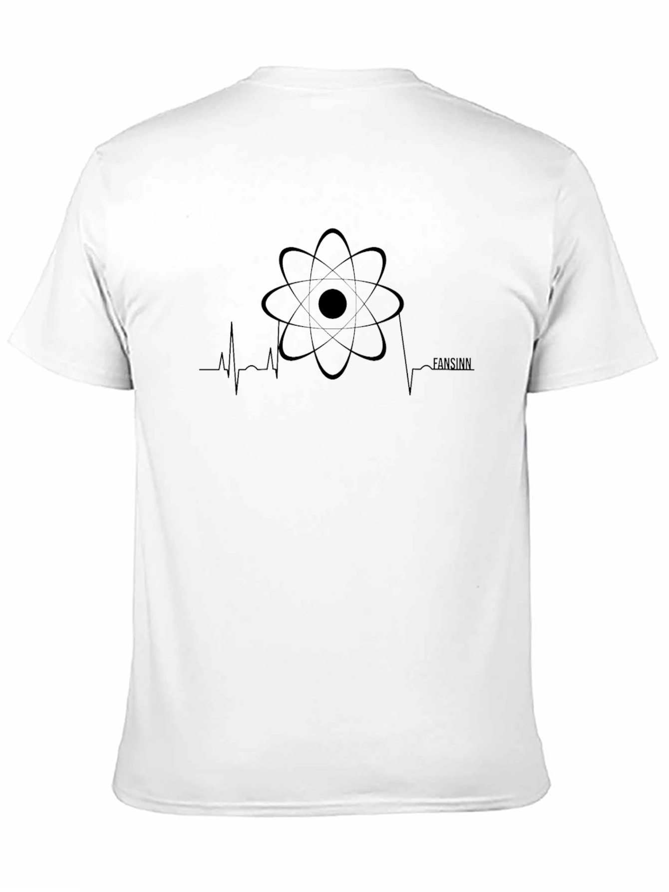 Science Atom Heartbeat Black T-Shirt