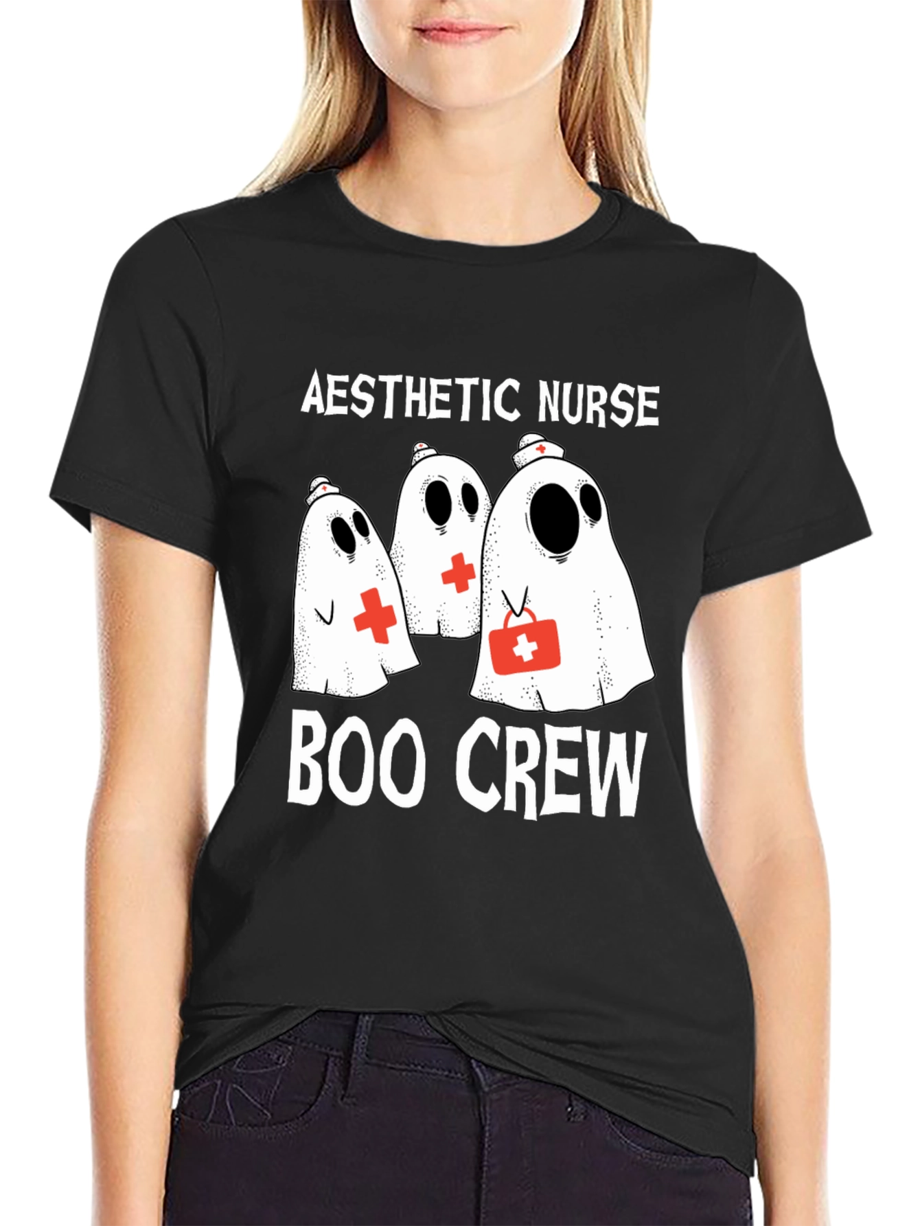 Aesthetic Nurse Boo Crew Halloween T-Shirt