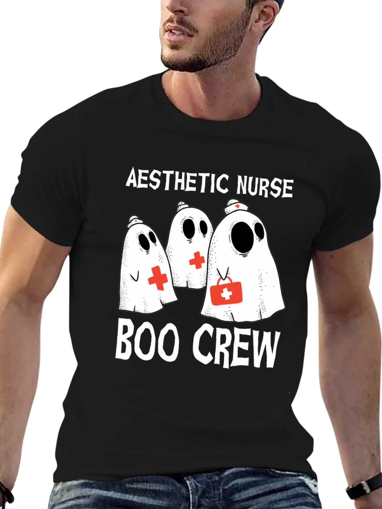Aesthetic Nurse Boo Crew Halloween T-Shirt