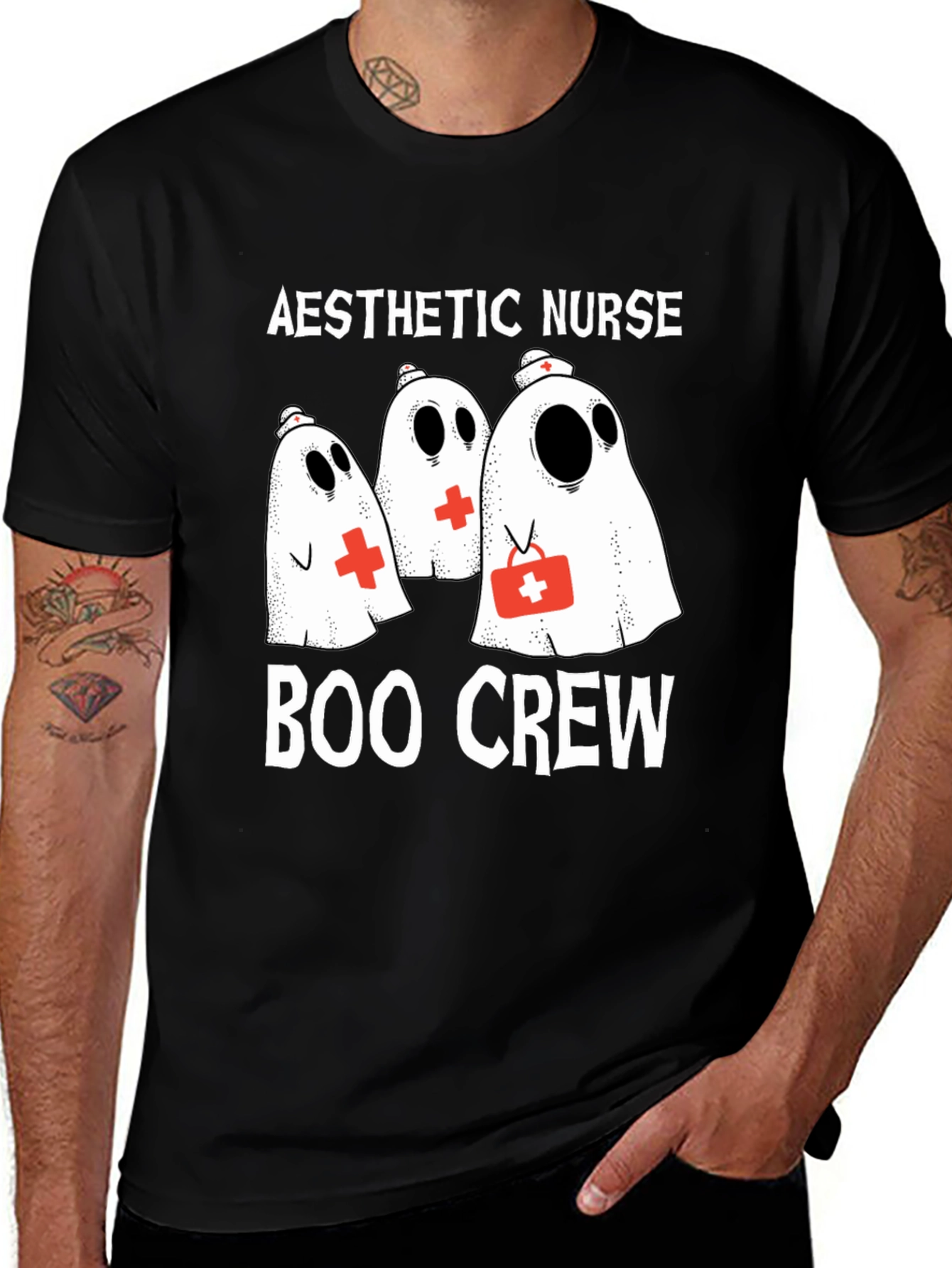 Aesthetic Nurse Boo Crew Halloween T-Shirt