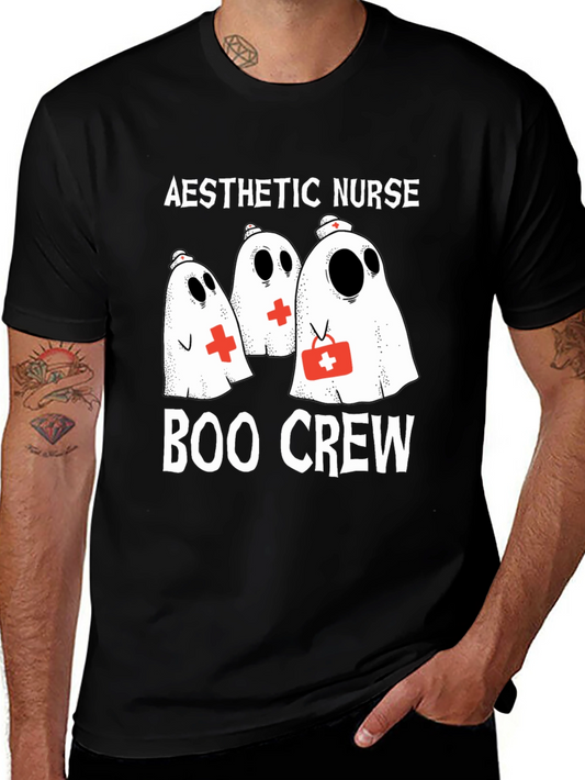 Aesthetic Nurse Boo Crew Halloween T-Shirt