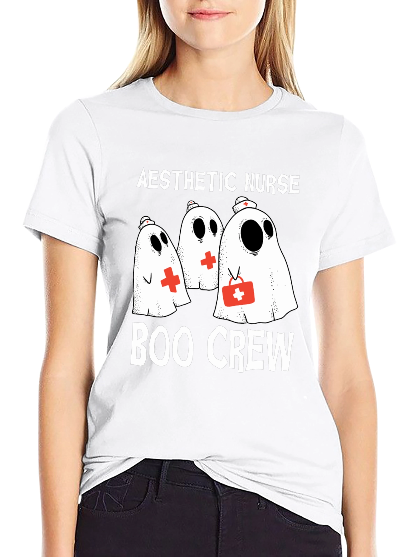 Aesthetic Nurse Boo Crew Halloween T-Shirt