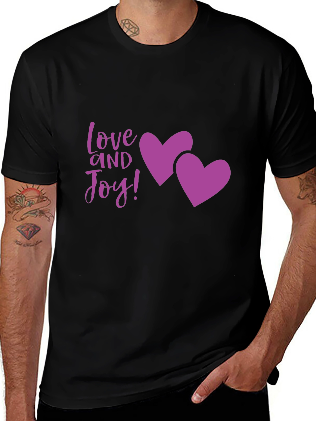 Love and Joy Graphic Tee - Black