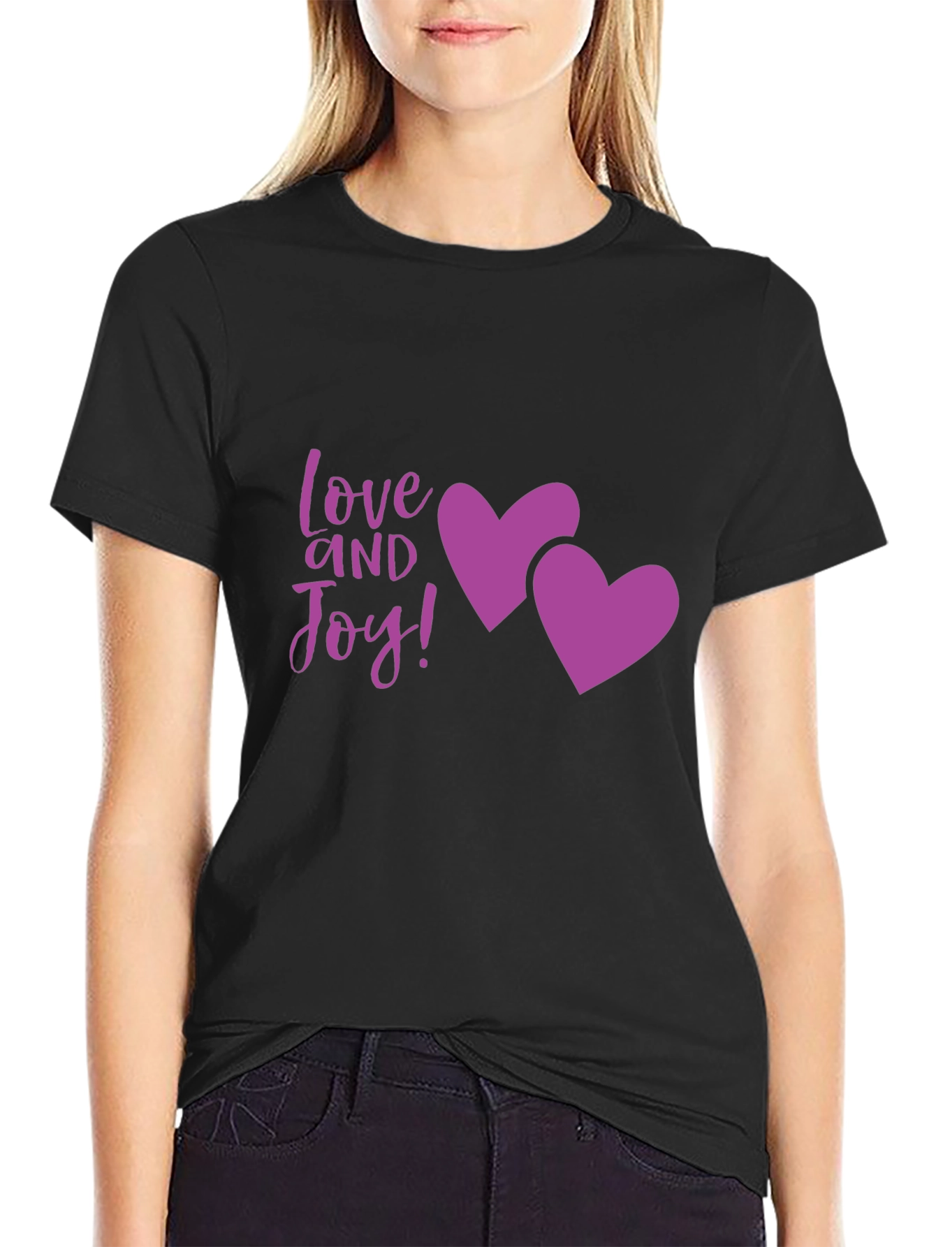 Love and Joy Graphic Tee - Black