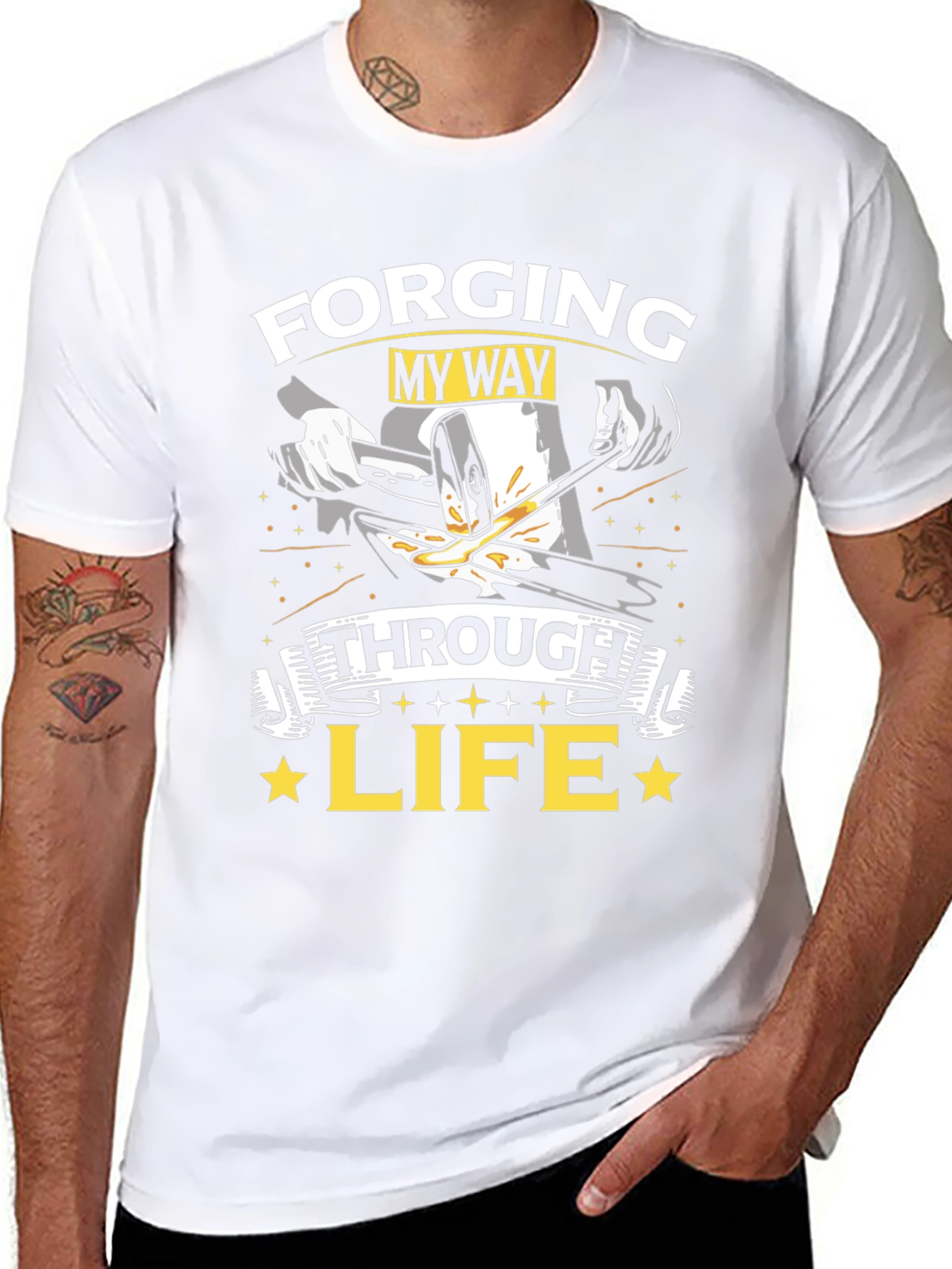Forging My Way Through Life Black T-Shirt