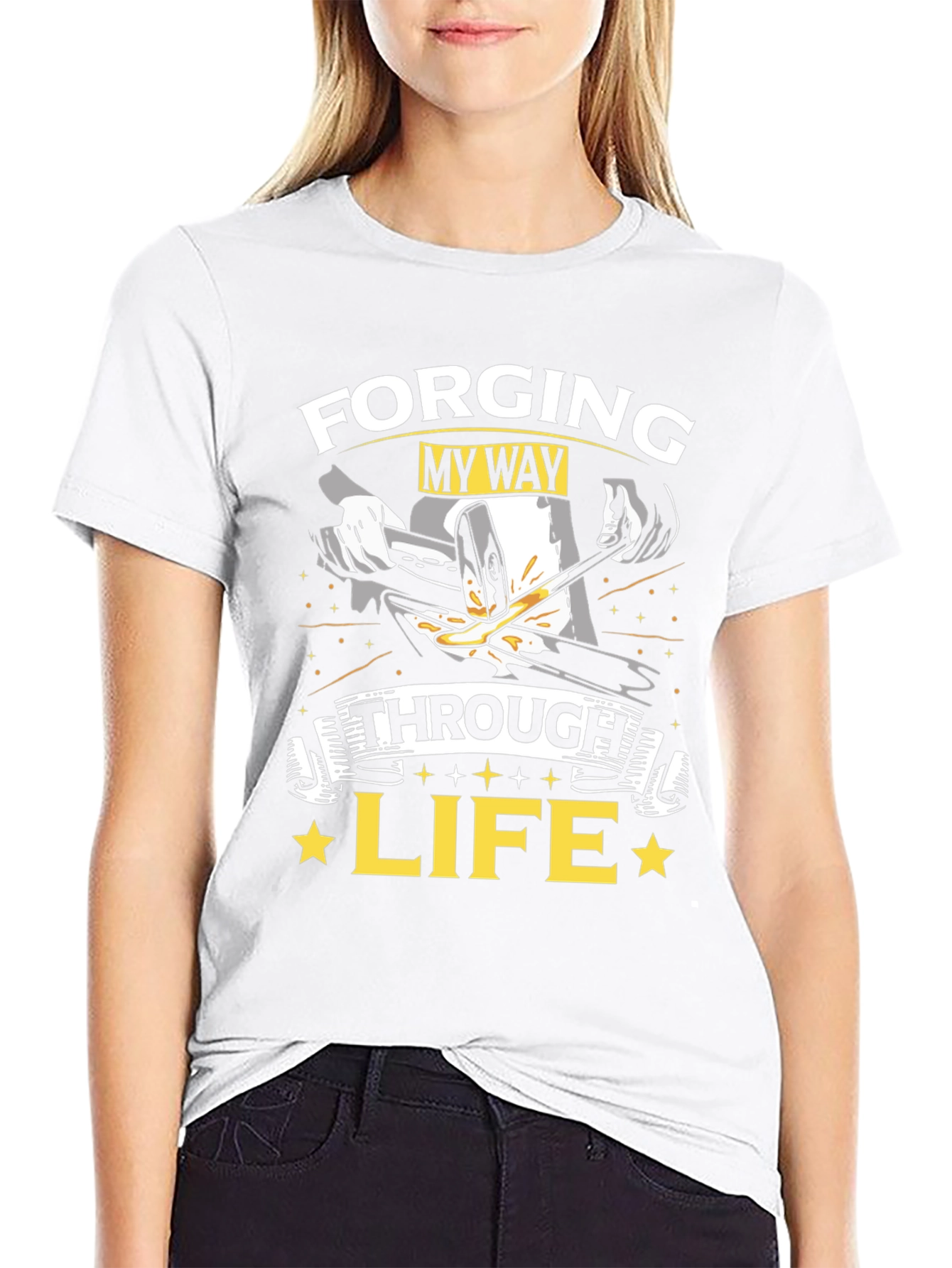 Forging My Way Through Life Black T-Shirt