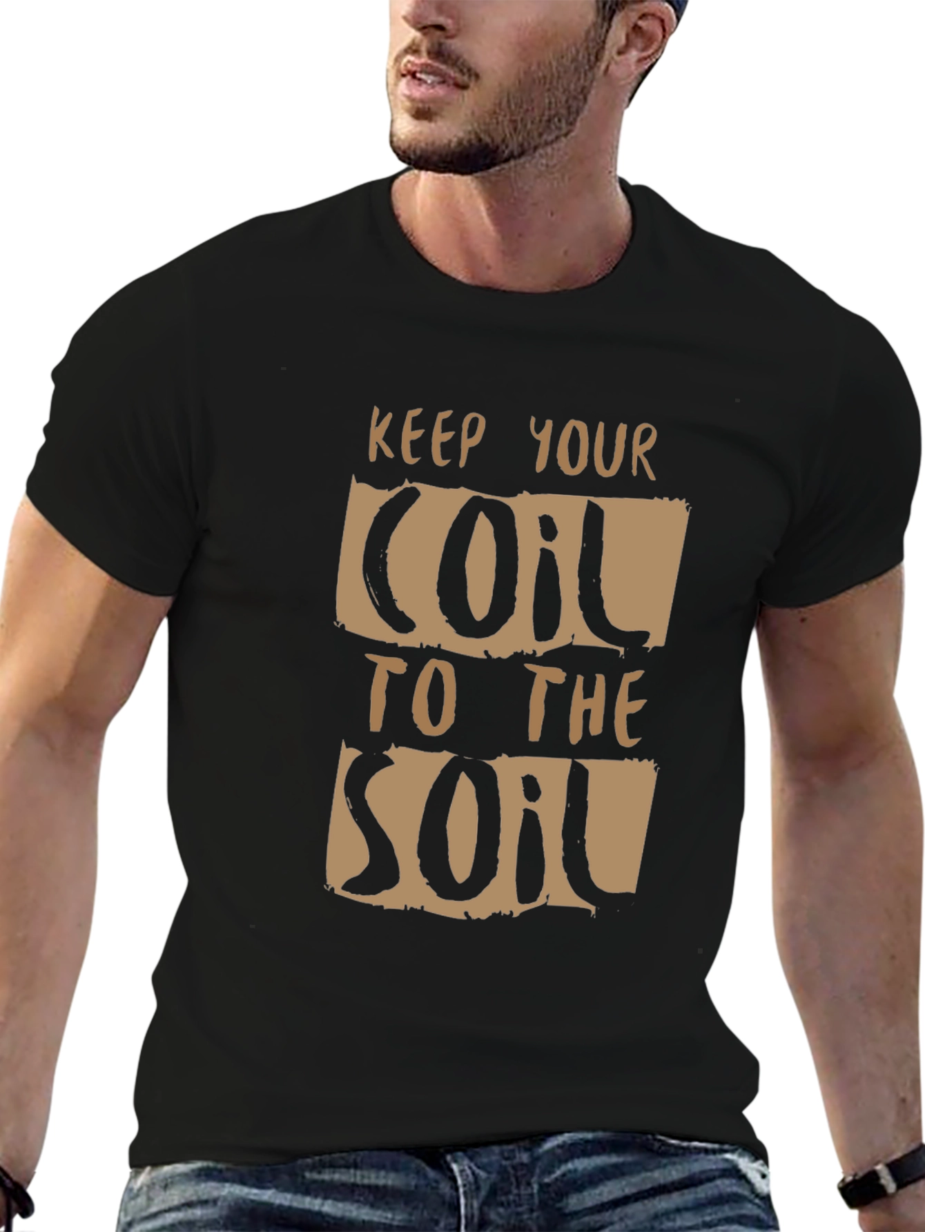 Keep Your Coil To The Soil Black Graphic Tee