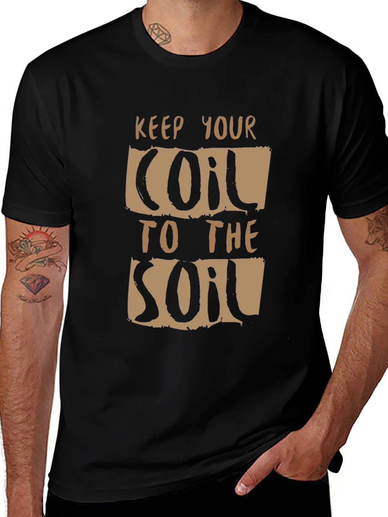 Keep Your Coil To The Soil Black Graphic Tee